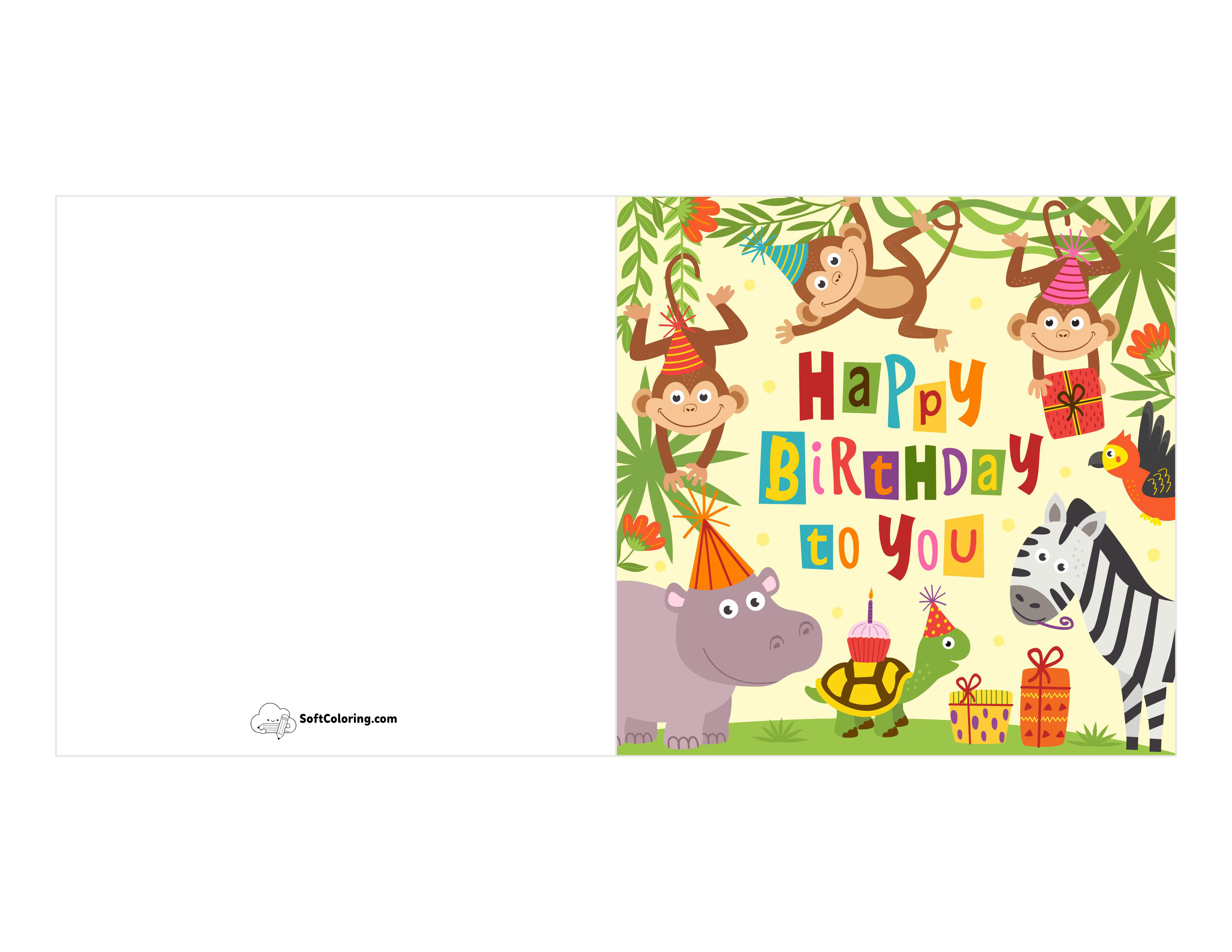 "Happy Birthday To You" Jungle Card For Kids