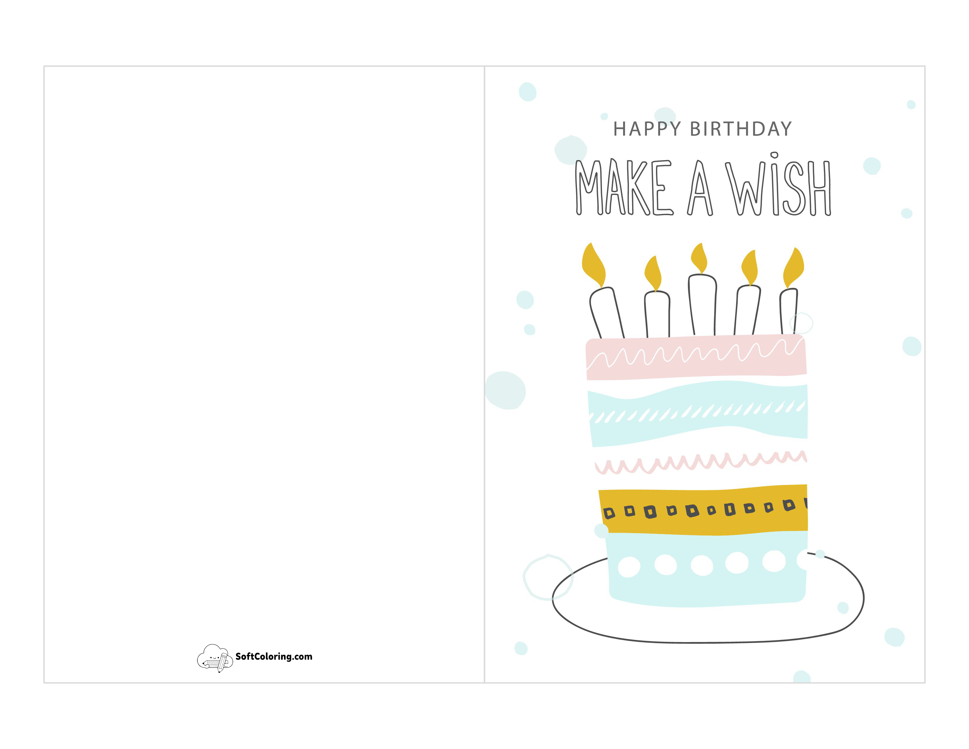 "Make A Wish" Printable Birthday Card