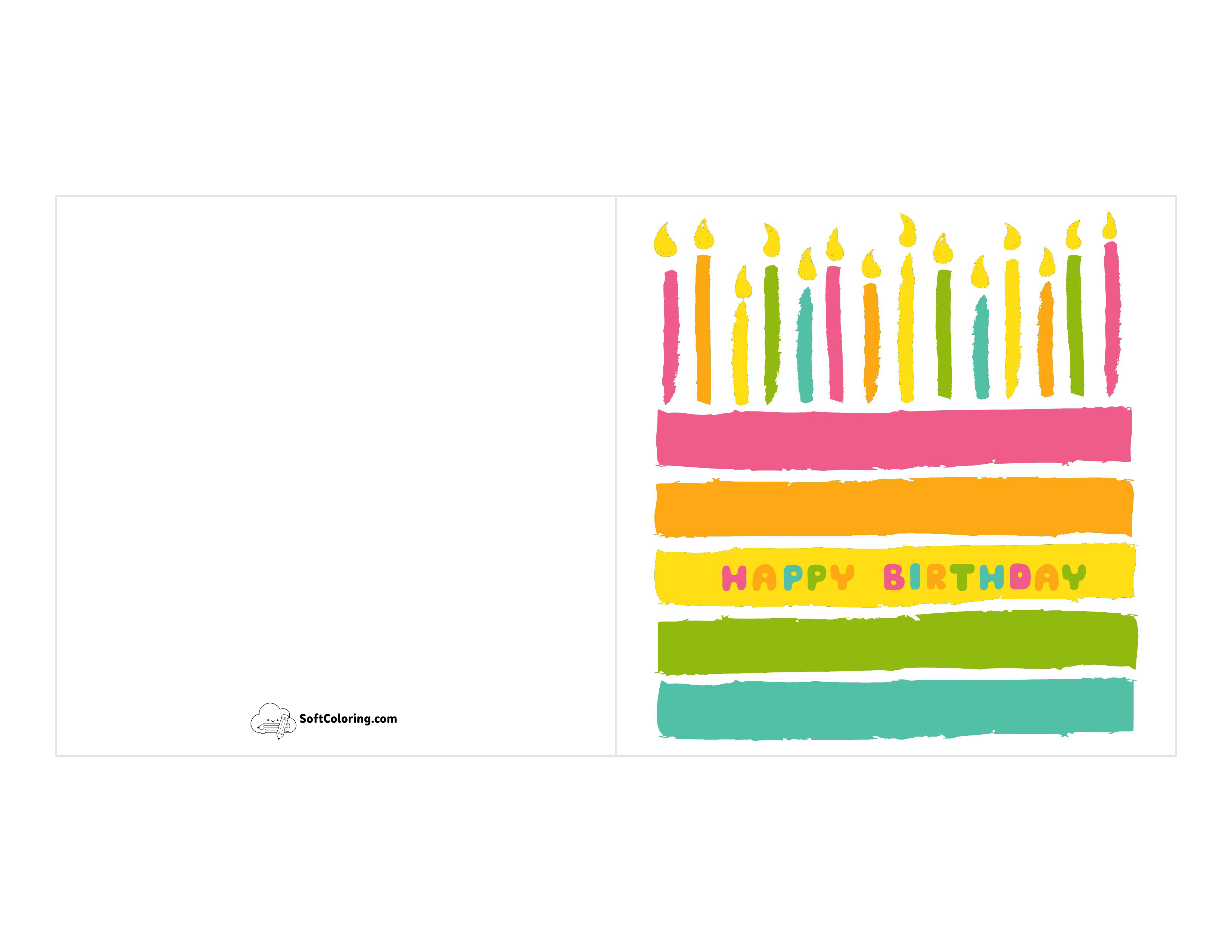 Rainbow Layer Cake "Happy Birthday" Card