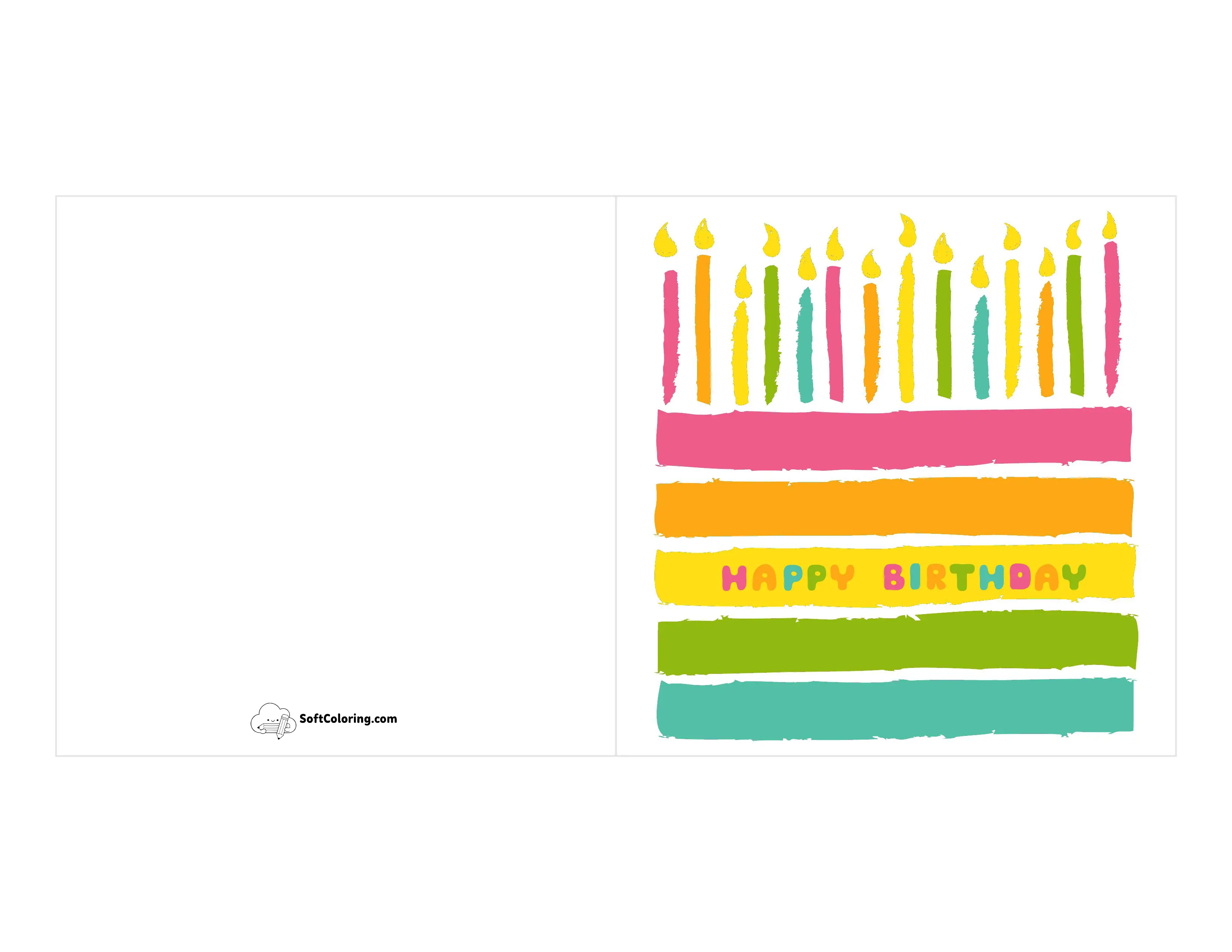 Rainbow Layer Cake "Happy Birthday" Card