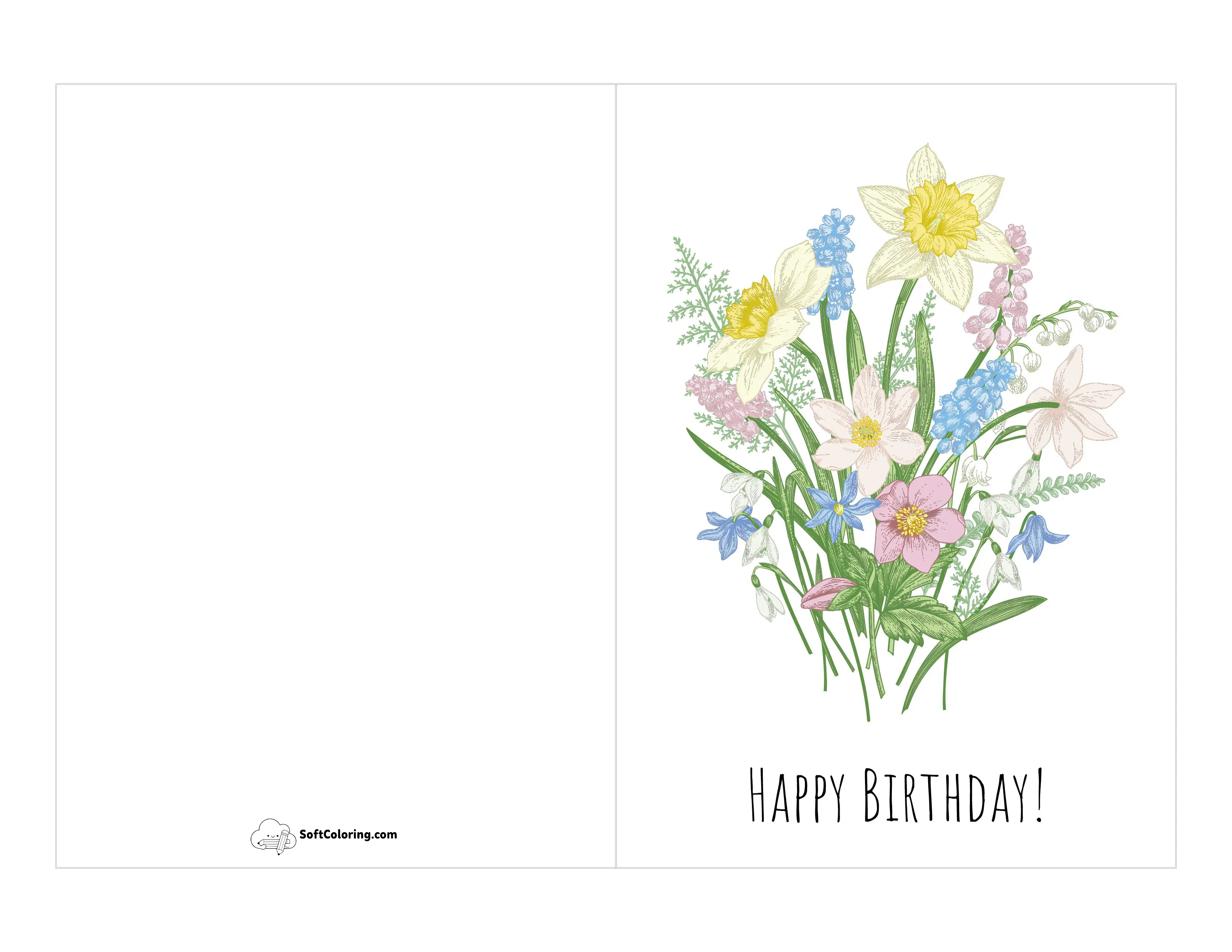 Beautiful Flowers Birthday Card For Her