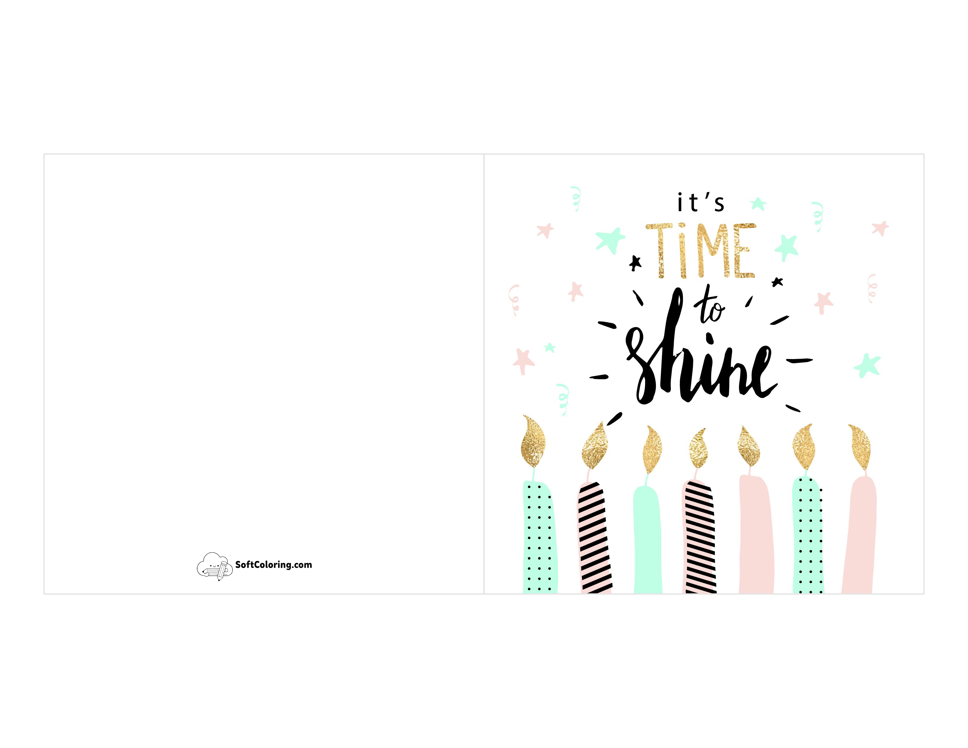 "Shine" Printable Birthday Card For Her