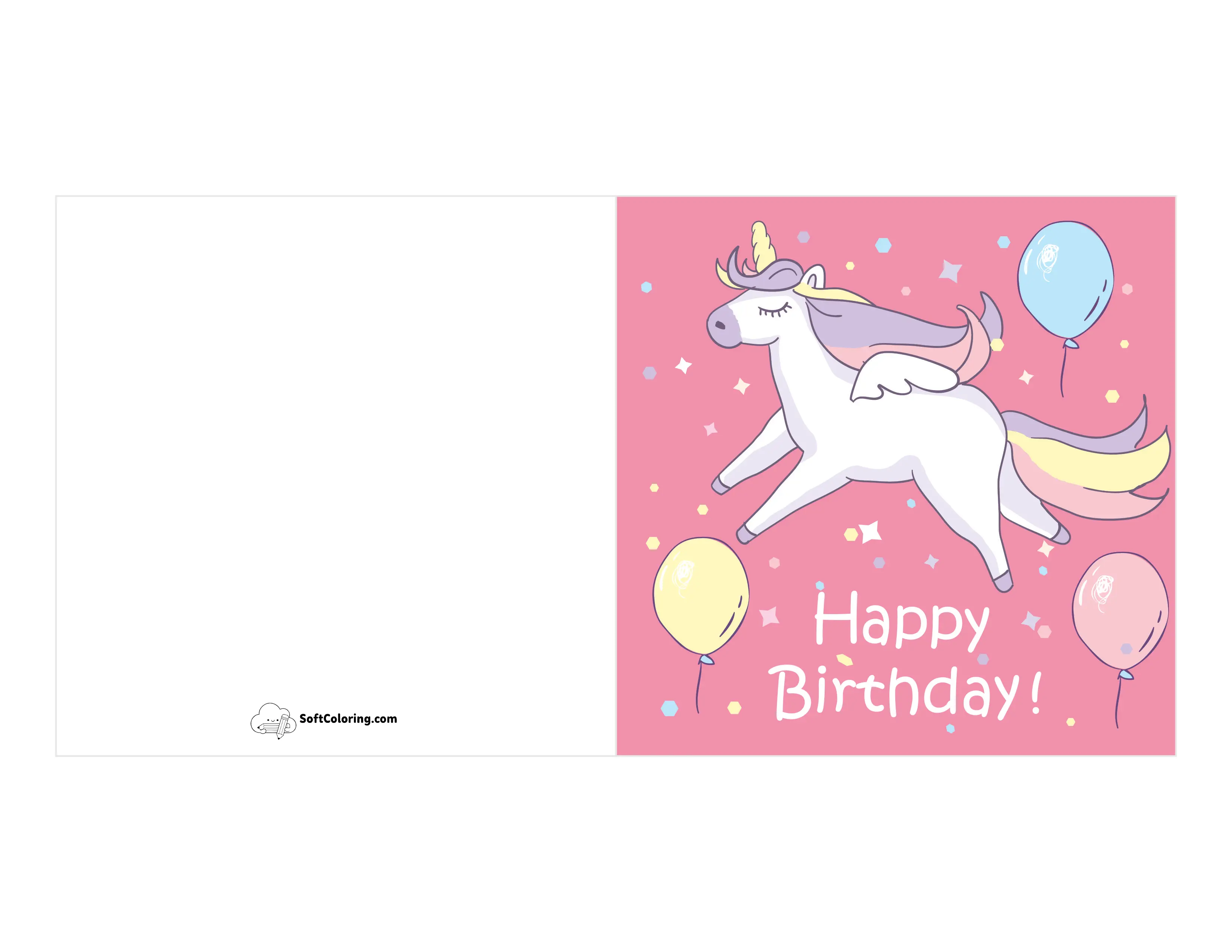 Birthday Unicorn Printable For Girls