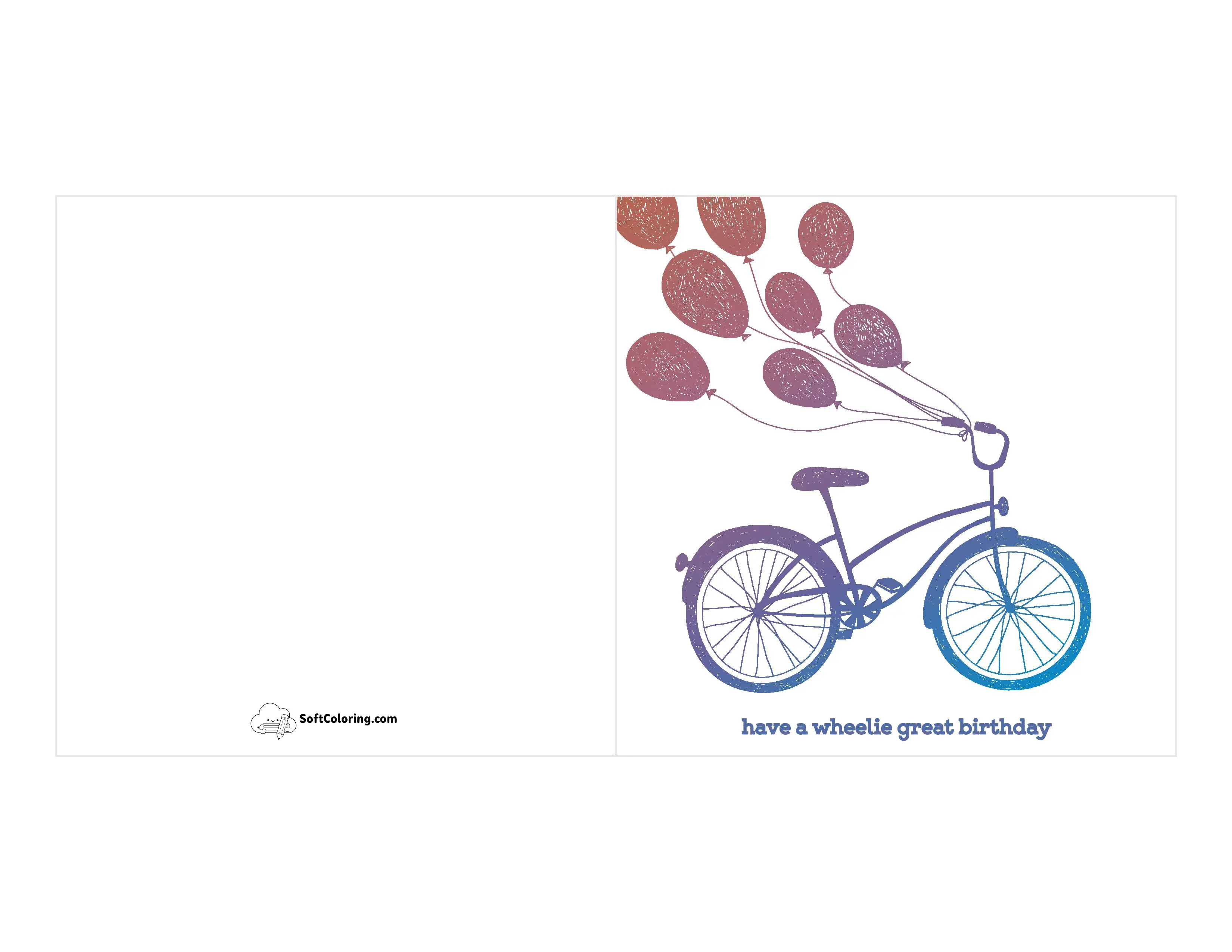 "Have A Wheelie Great Birthday" Bicycle Card