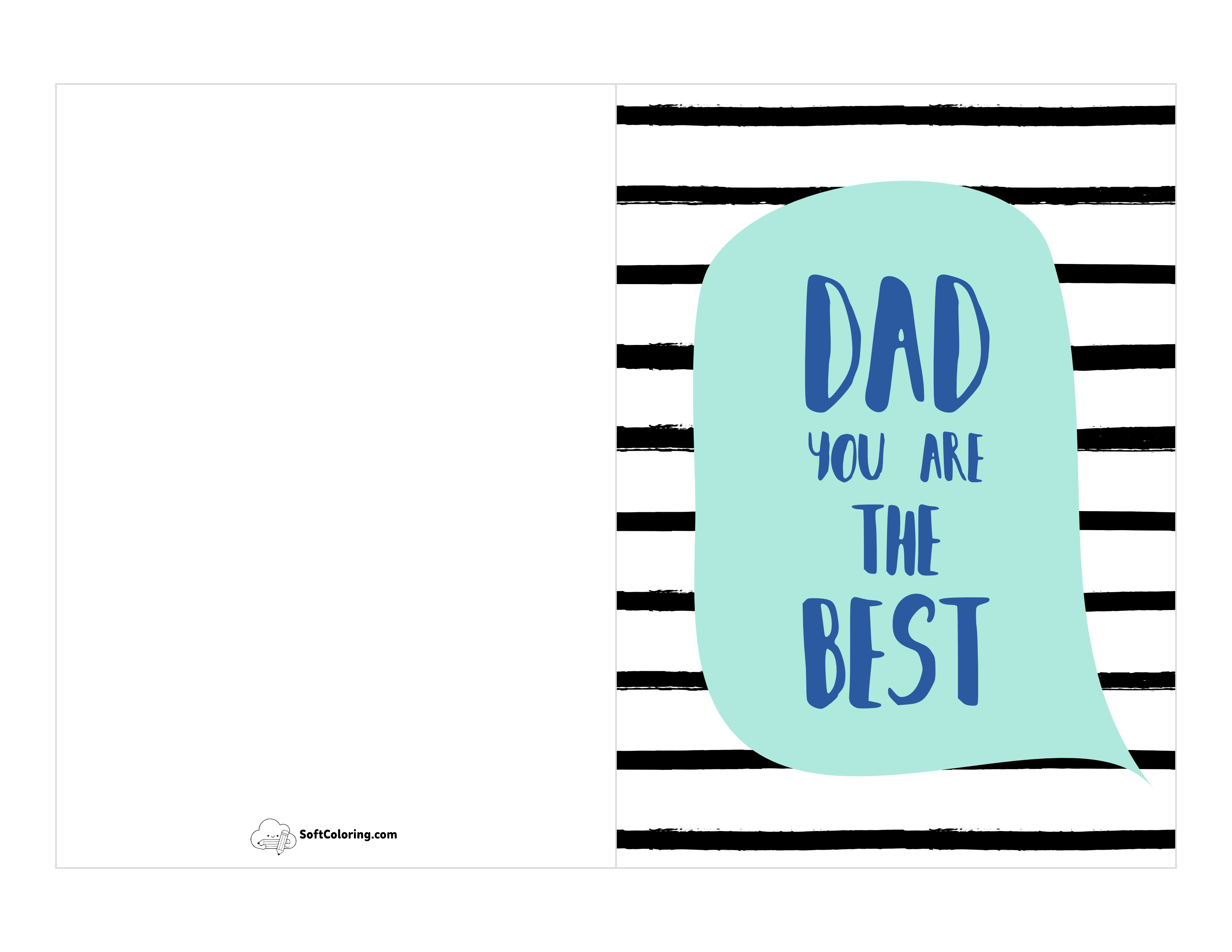 "Dad You Are The Best" Printable Card