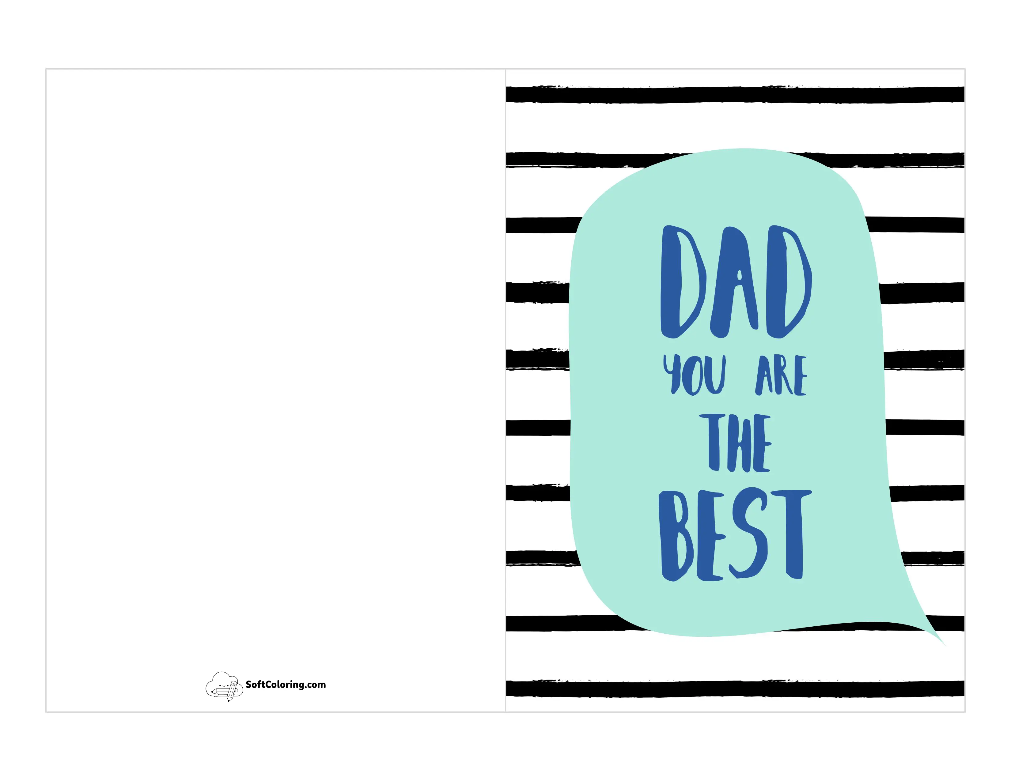"Dad You Are The Best" Printable Card