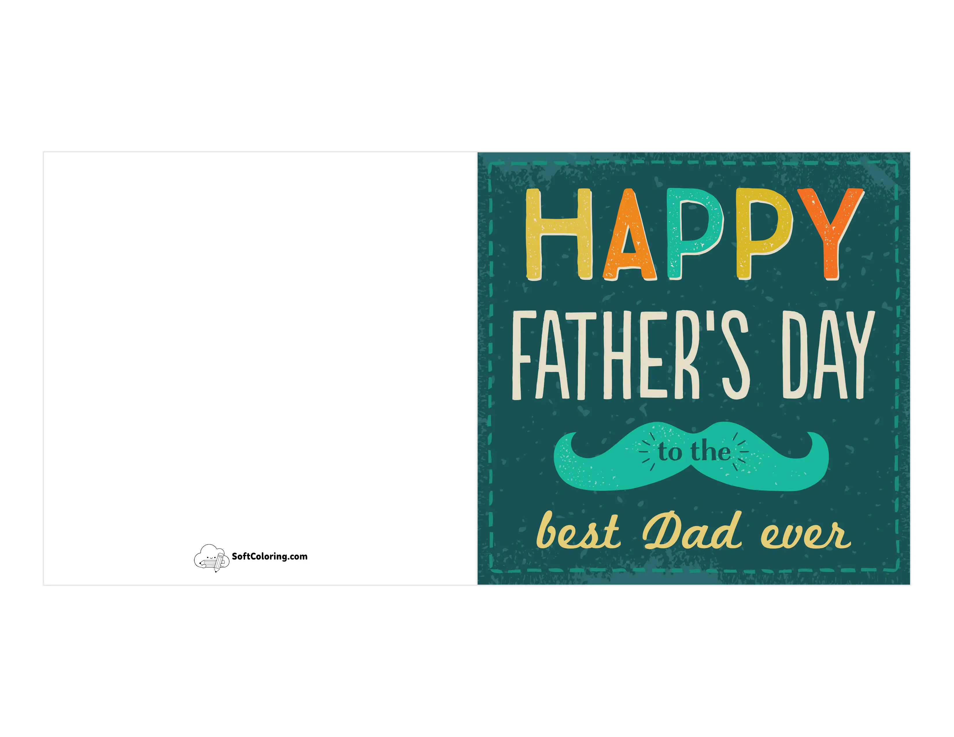 "To The Best Dad Ever" Printable Father's Day Card
