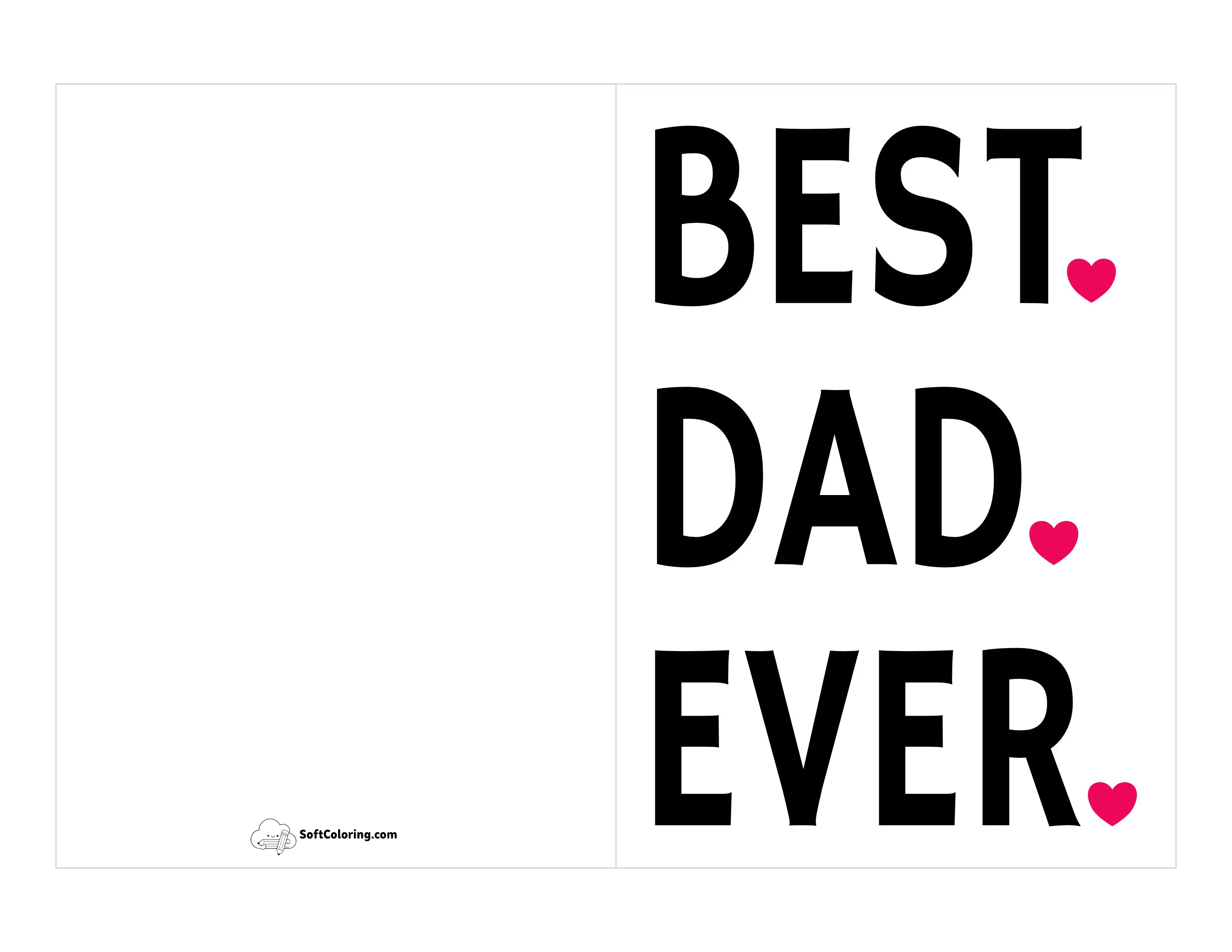 "Best Dad Ever" Hearts Card