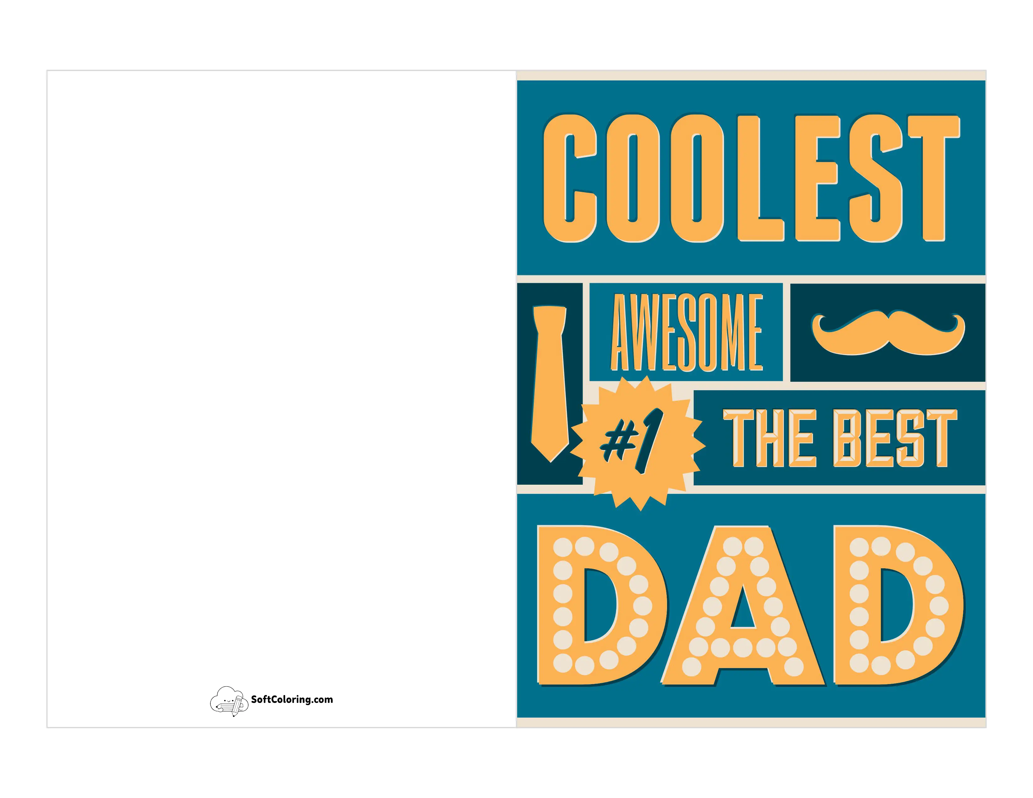 "Coolest, Awesome, Best" Dad Card Template