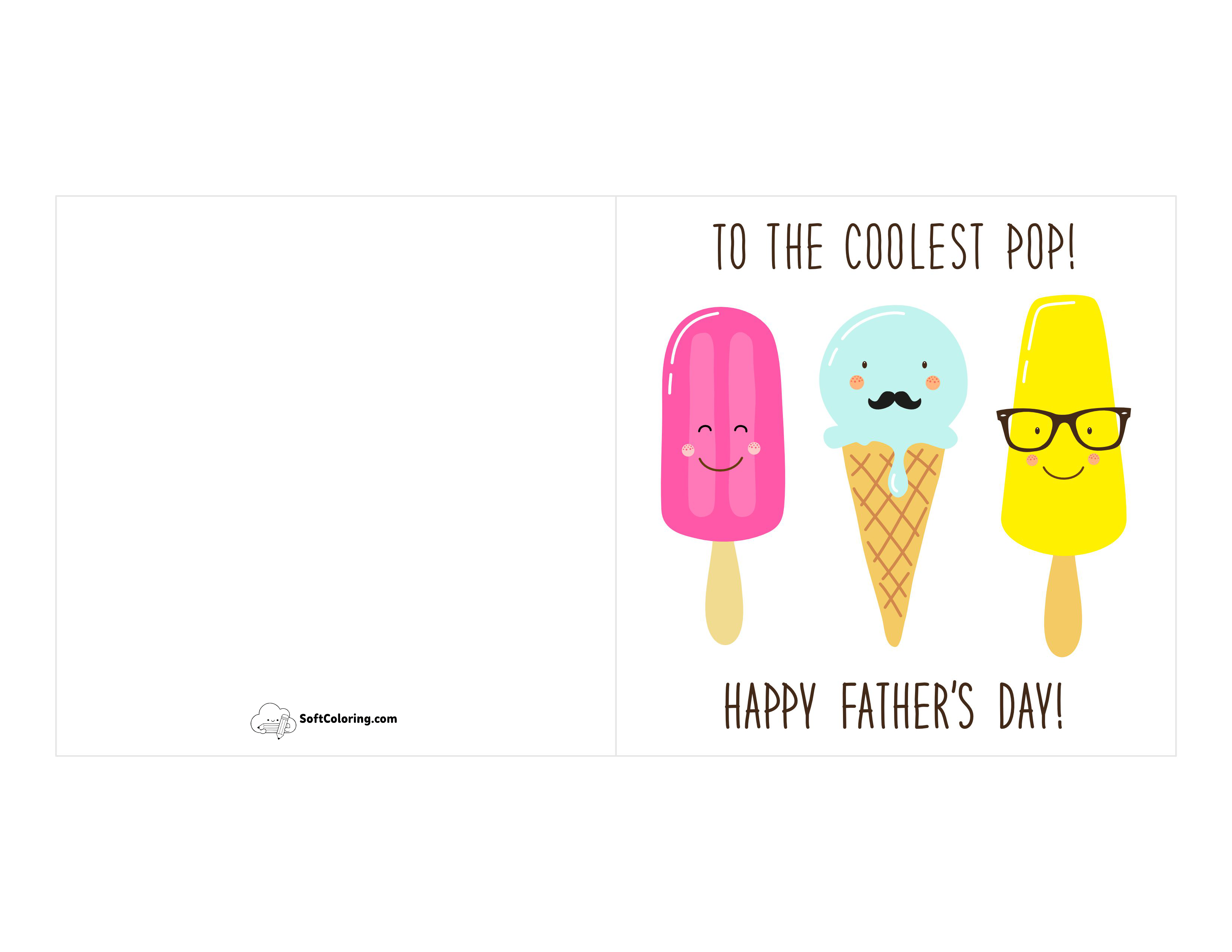 "Coolest Pop" Printable Father's Day Card