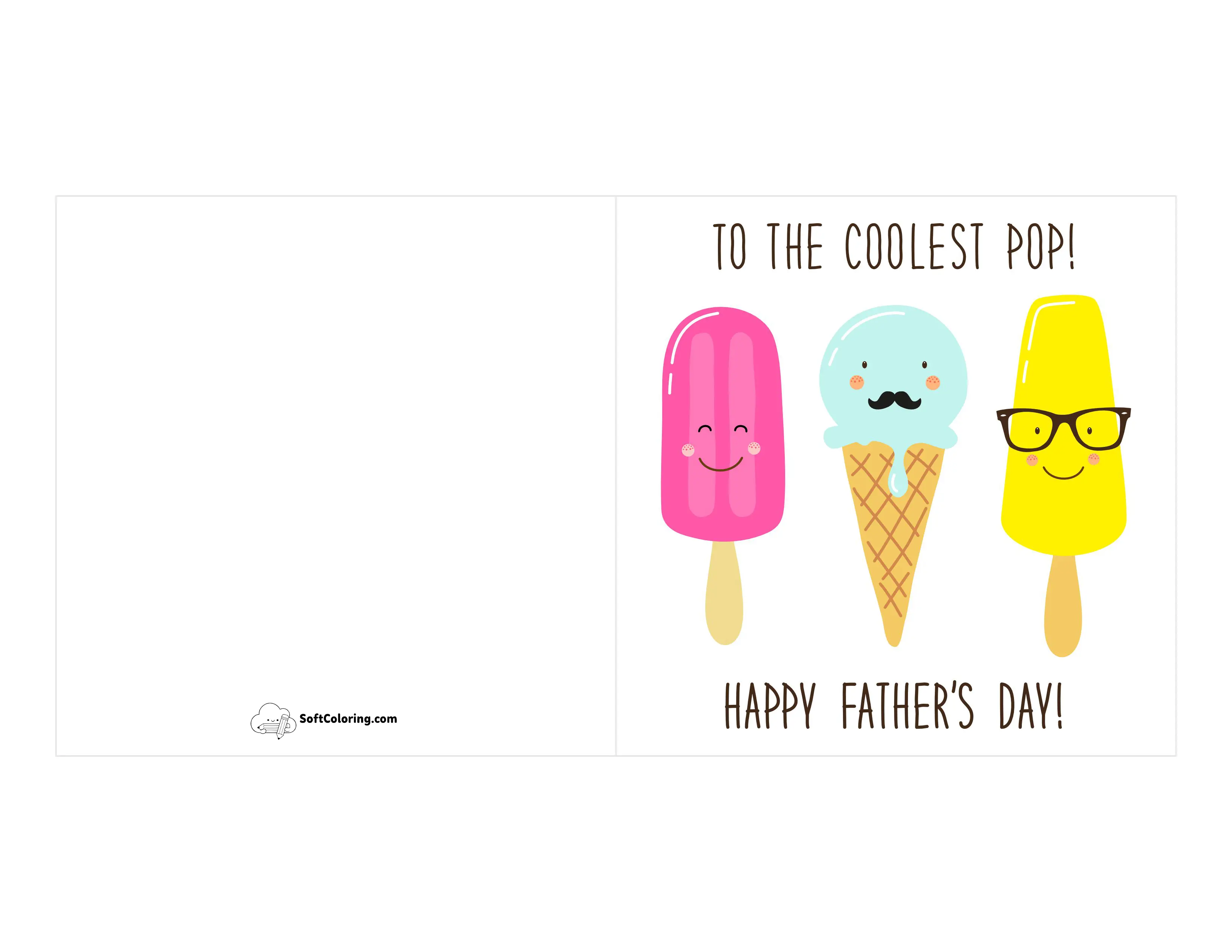 "Coolest Pop" Printable Father's Day Card
