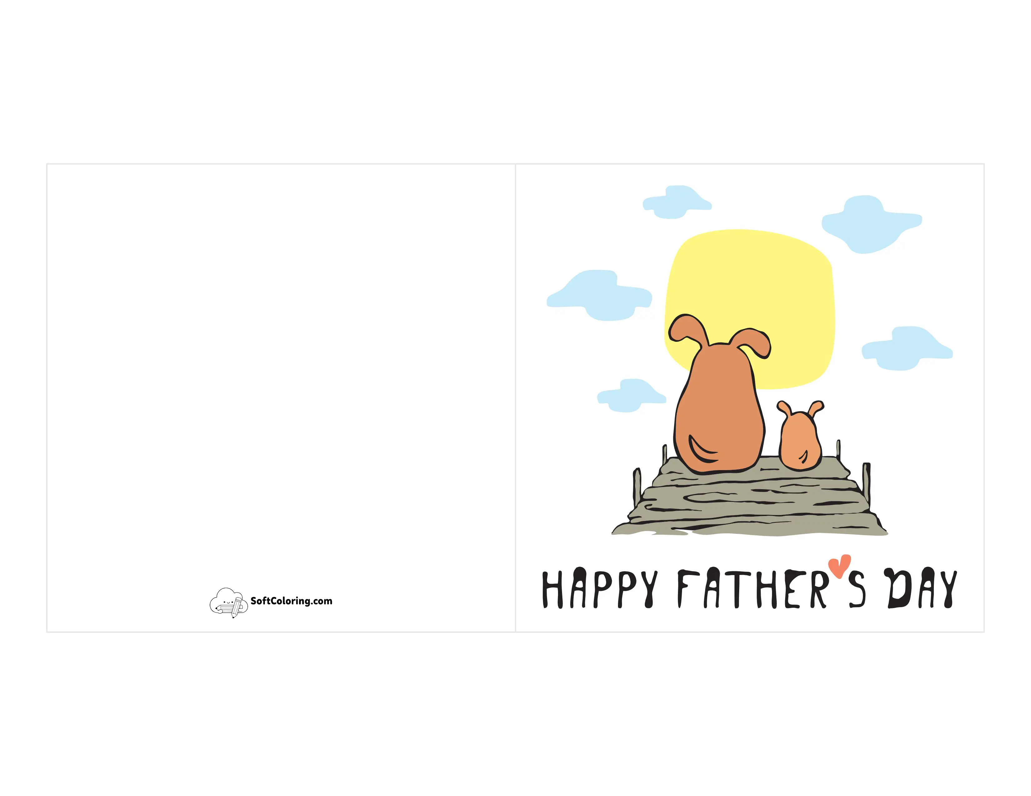Cute Father And Child On Jetty Card For Dad