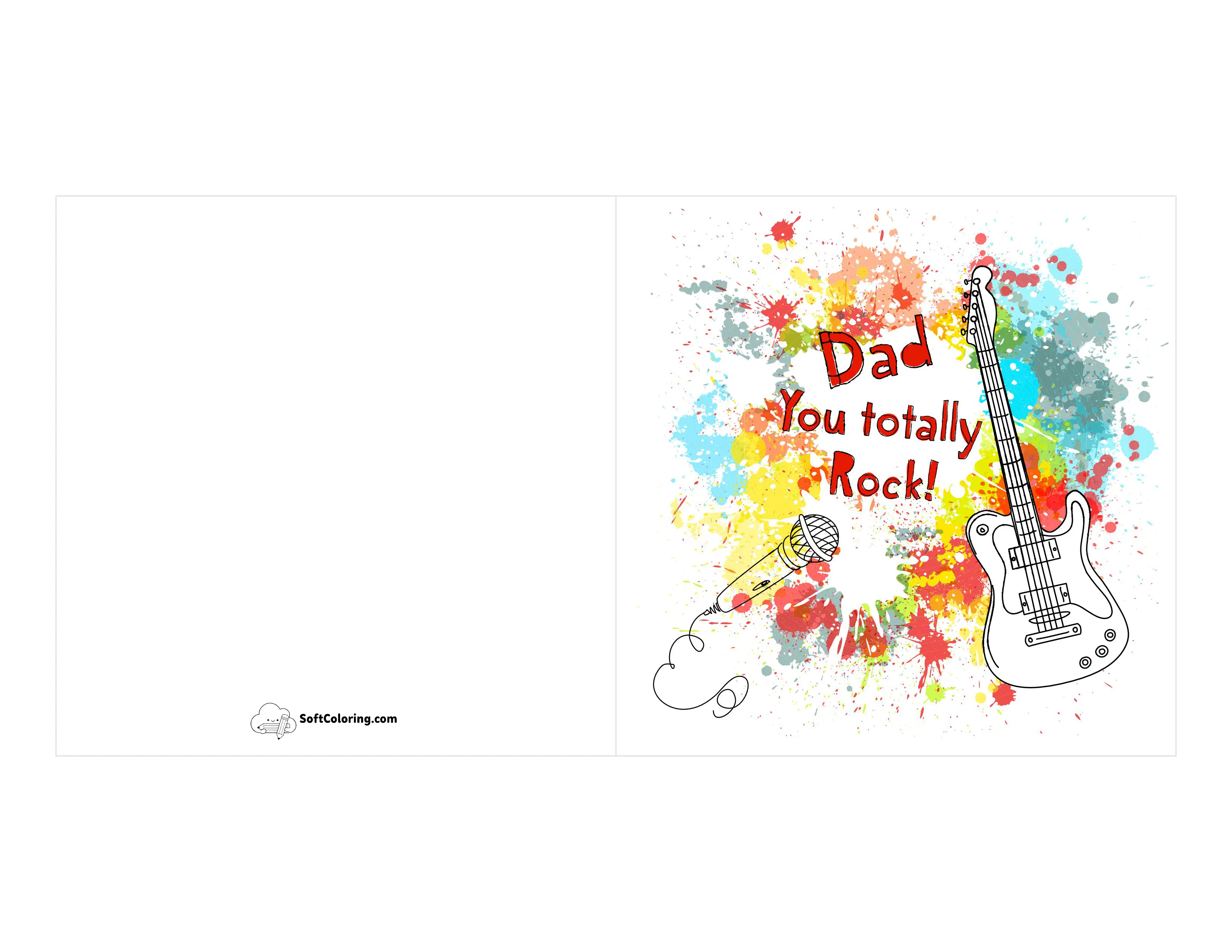 "Dad You Totally Rock!" Printable Father's Day Card