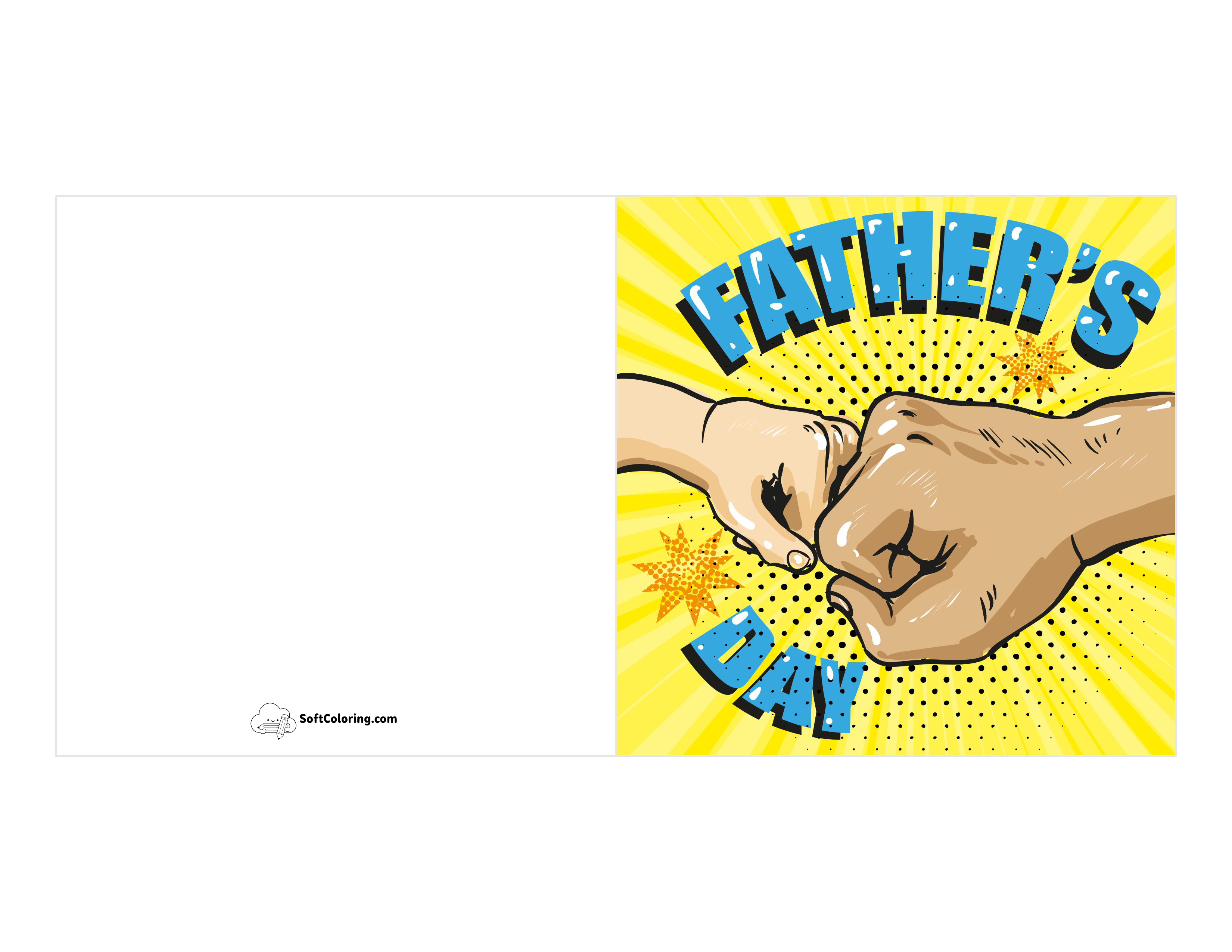 Fist-Bump Cartoon Card For Dad