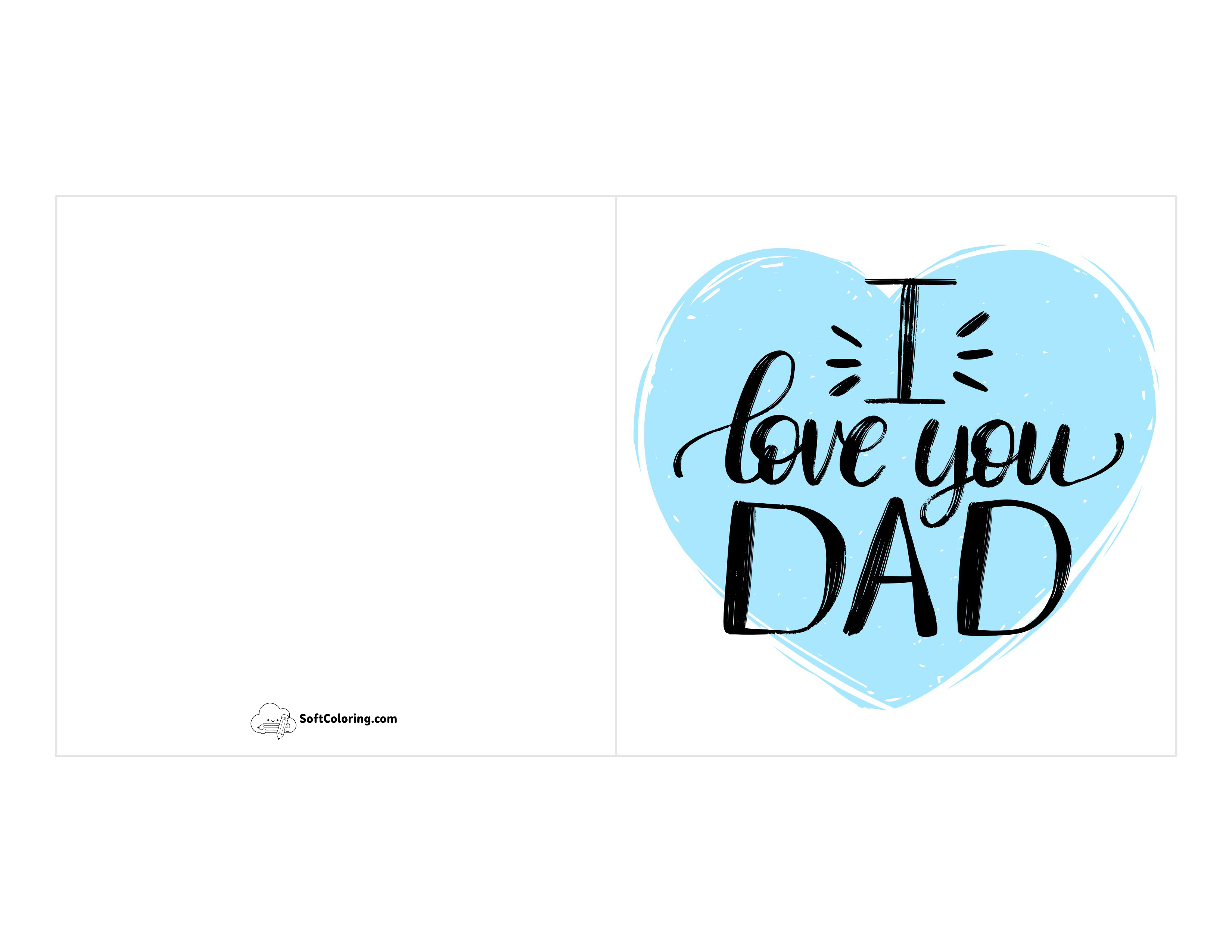 "I Love You Dad" Printable Card