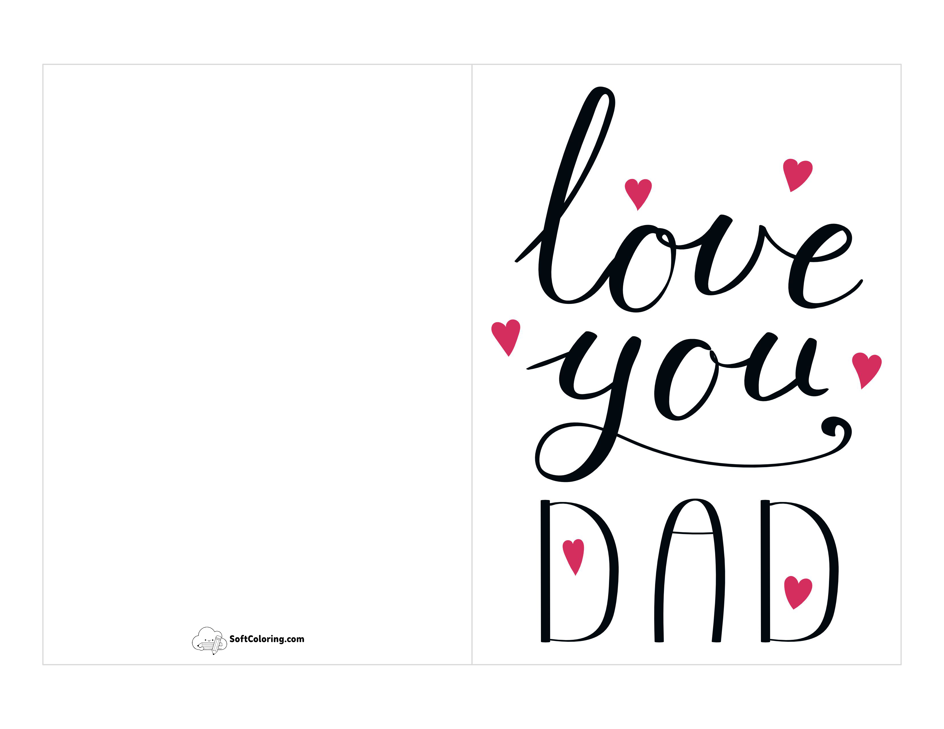 "Love You Dad" Card To Download