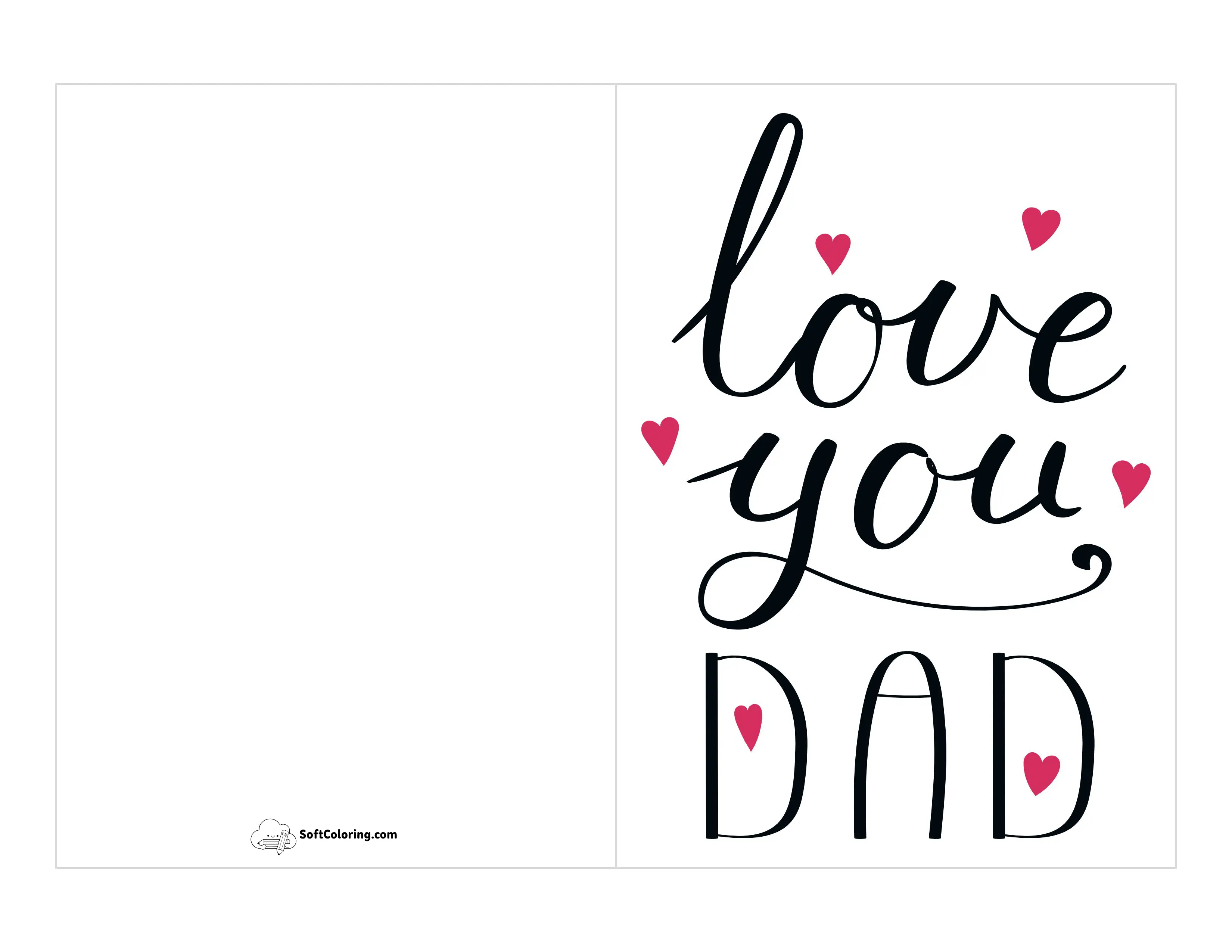 "Love You Dad" Card To Download