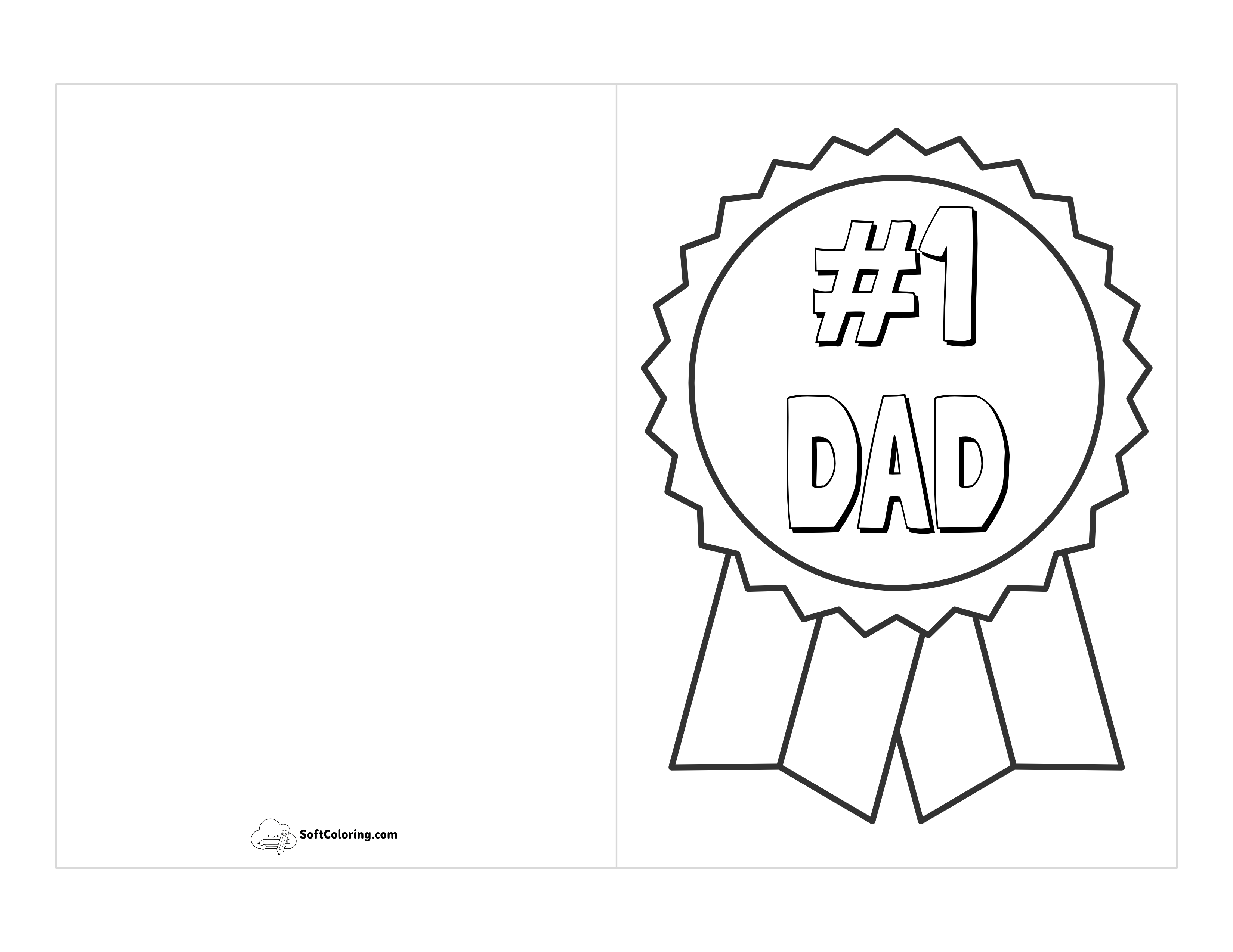 "Number 1 Dad" Card To Color