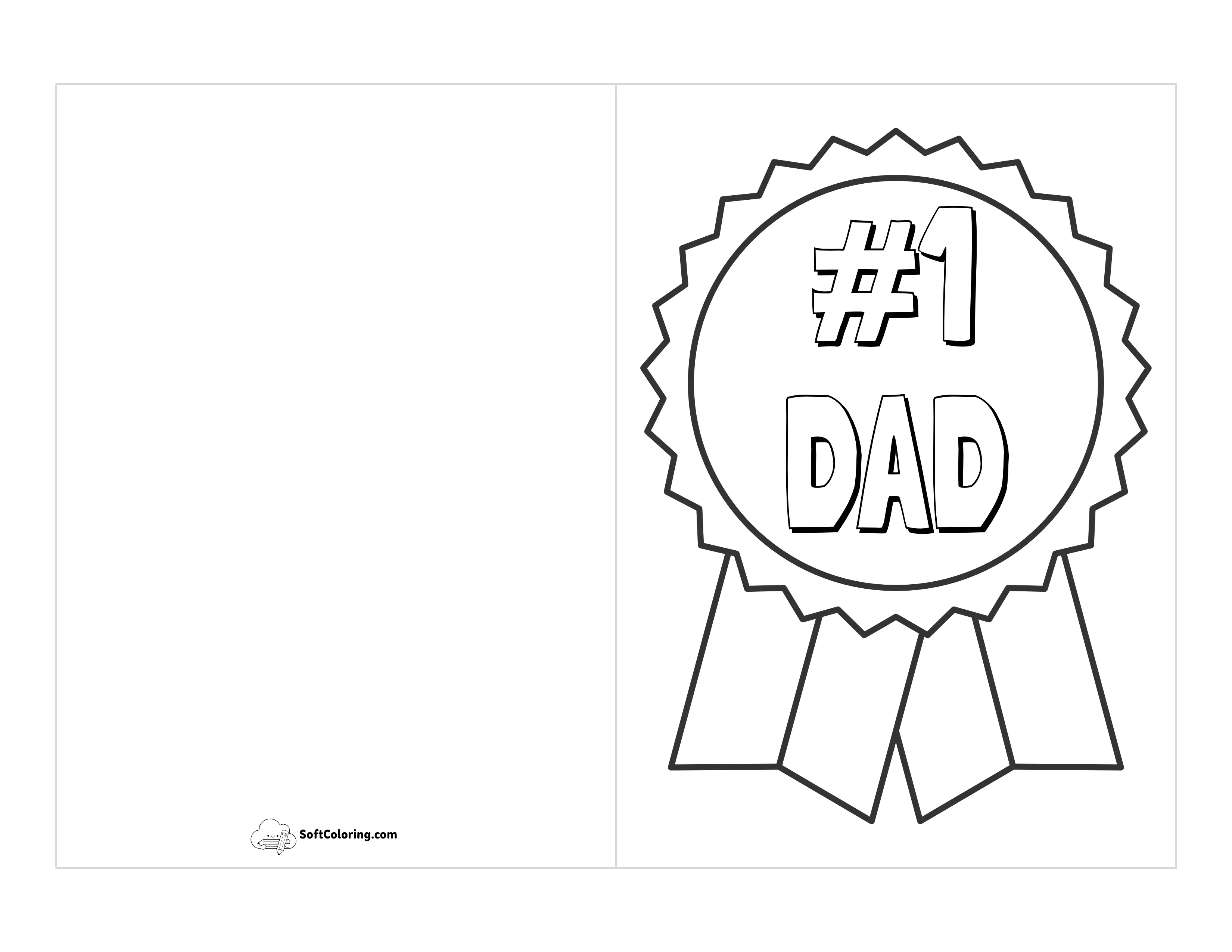 "Number 1 Dad" Card To Color