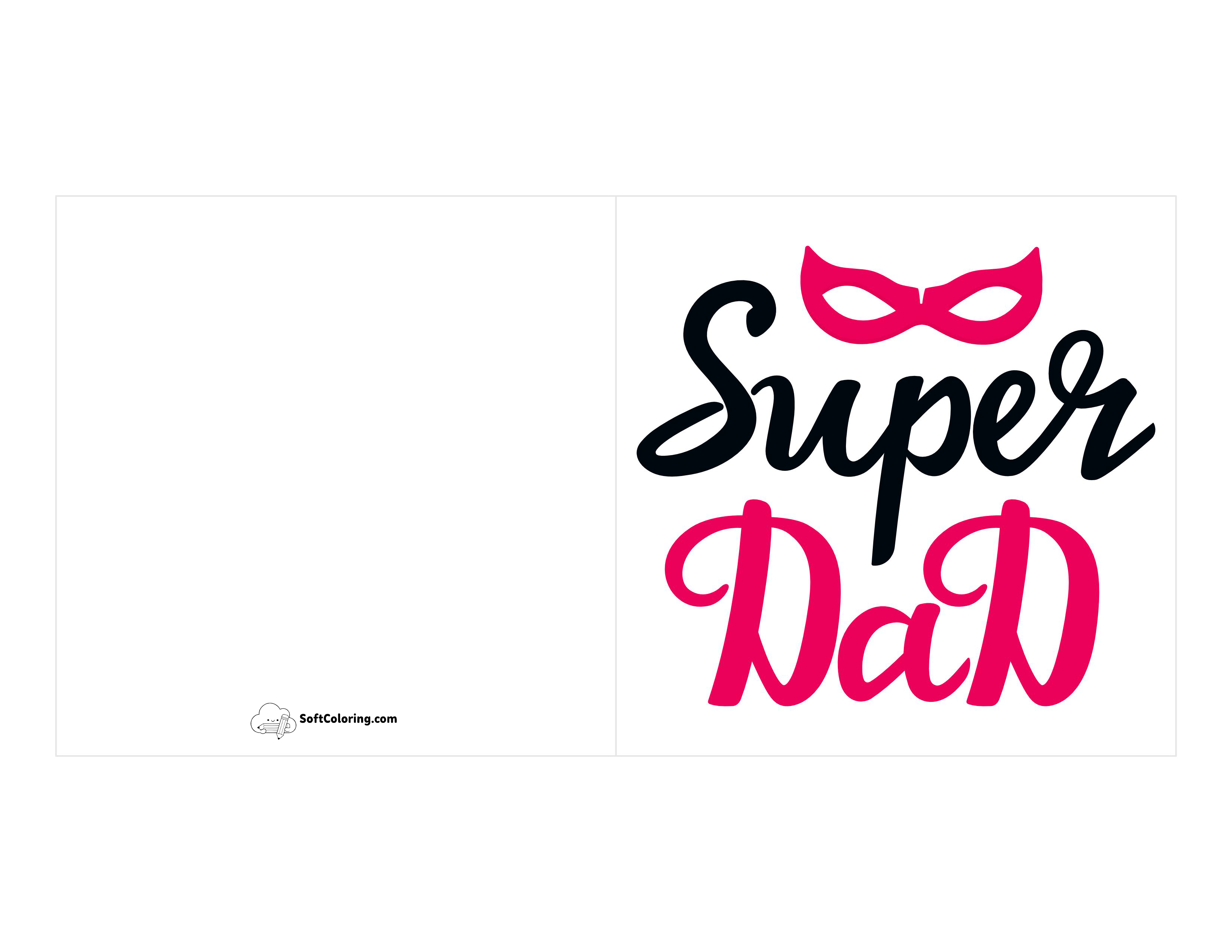 "Super Dad" Printable Father's Day Card