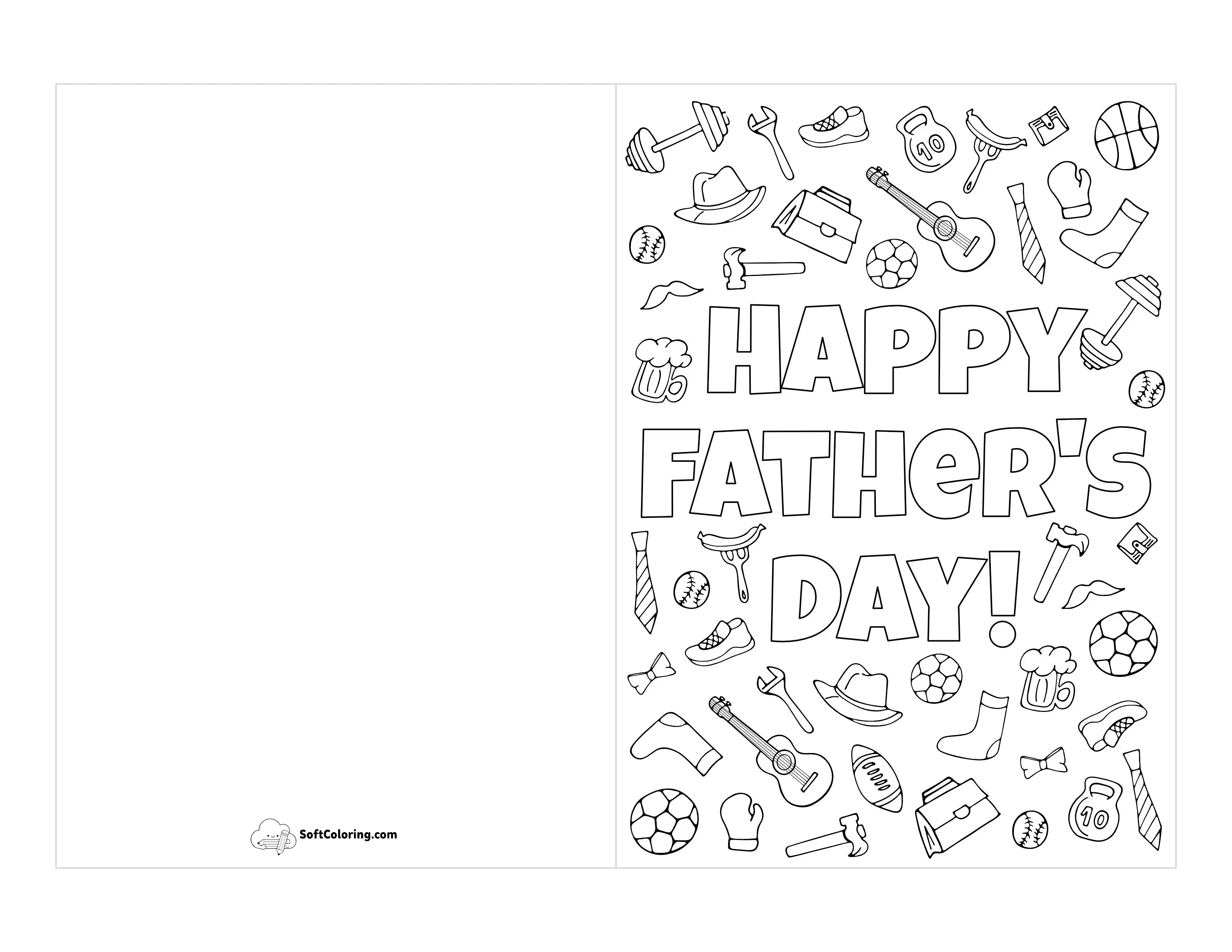 "Happy Father's Day" Coloring Card For Dad