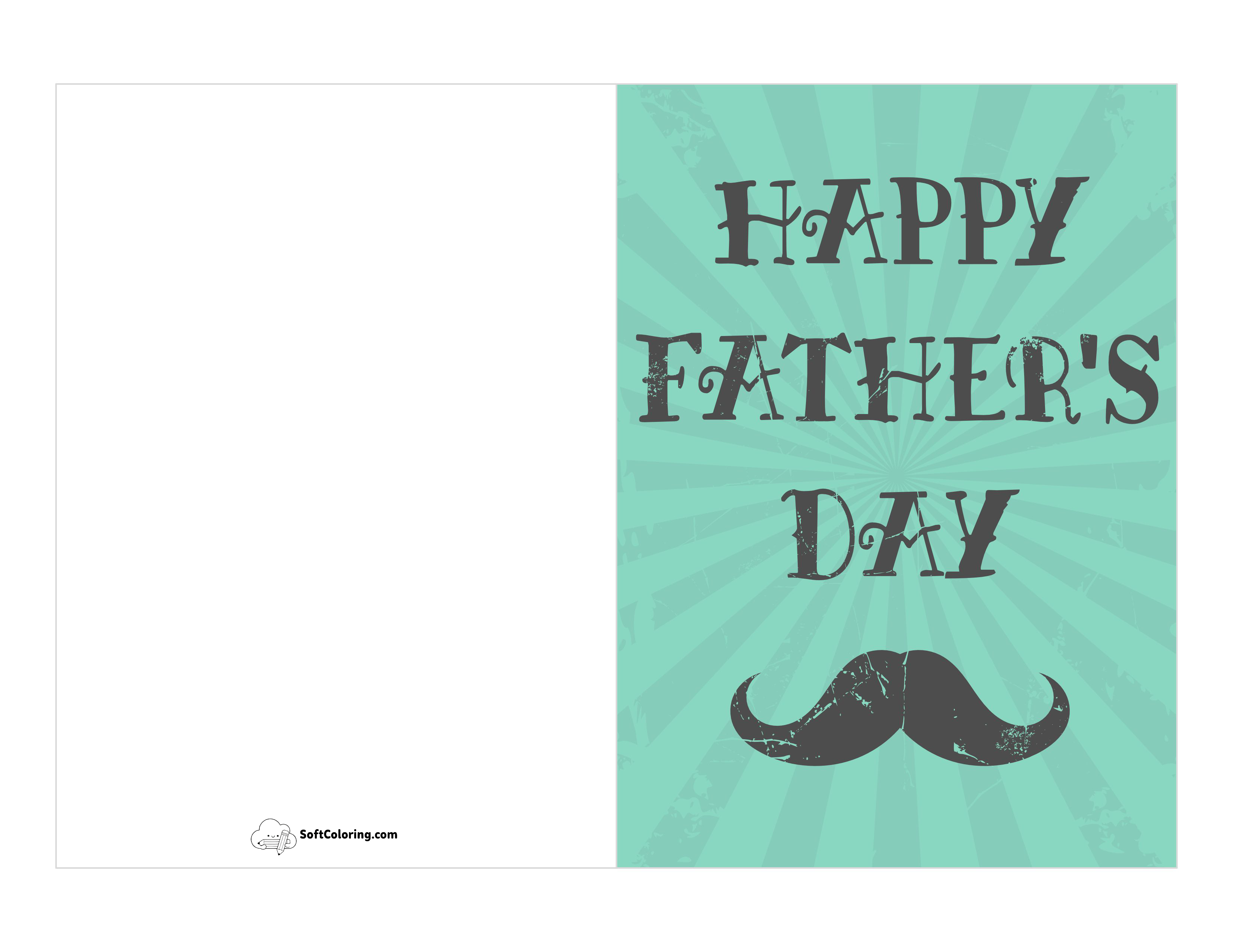Vintage Mustache Printable Card For Dad