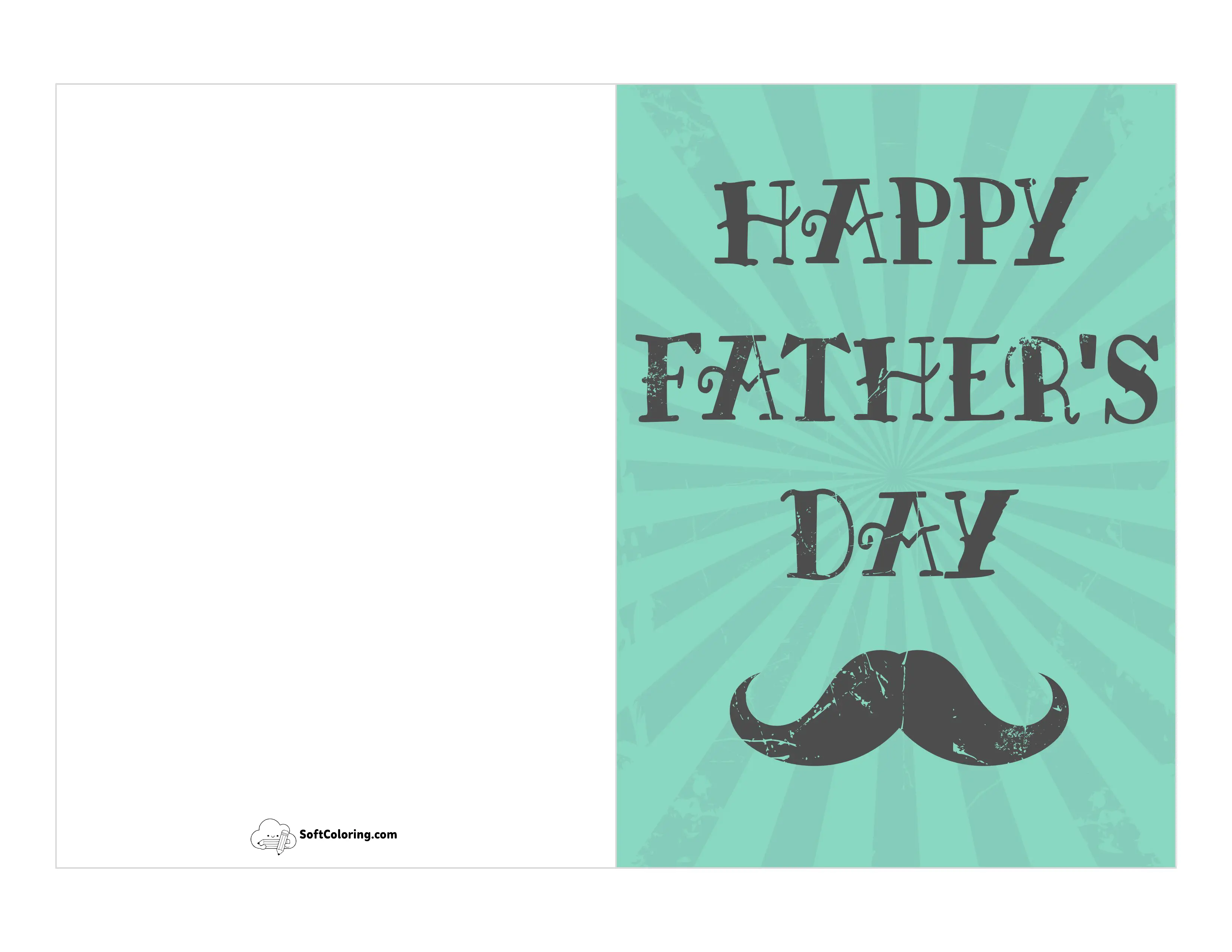 Vintage Mustache Printable Card For Dad