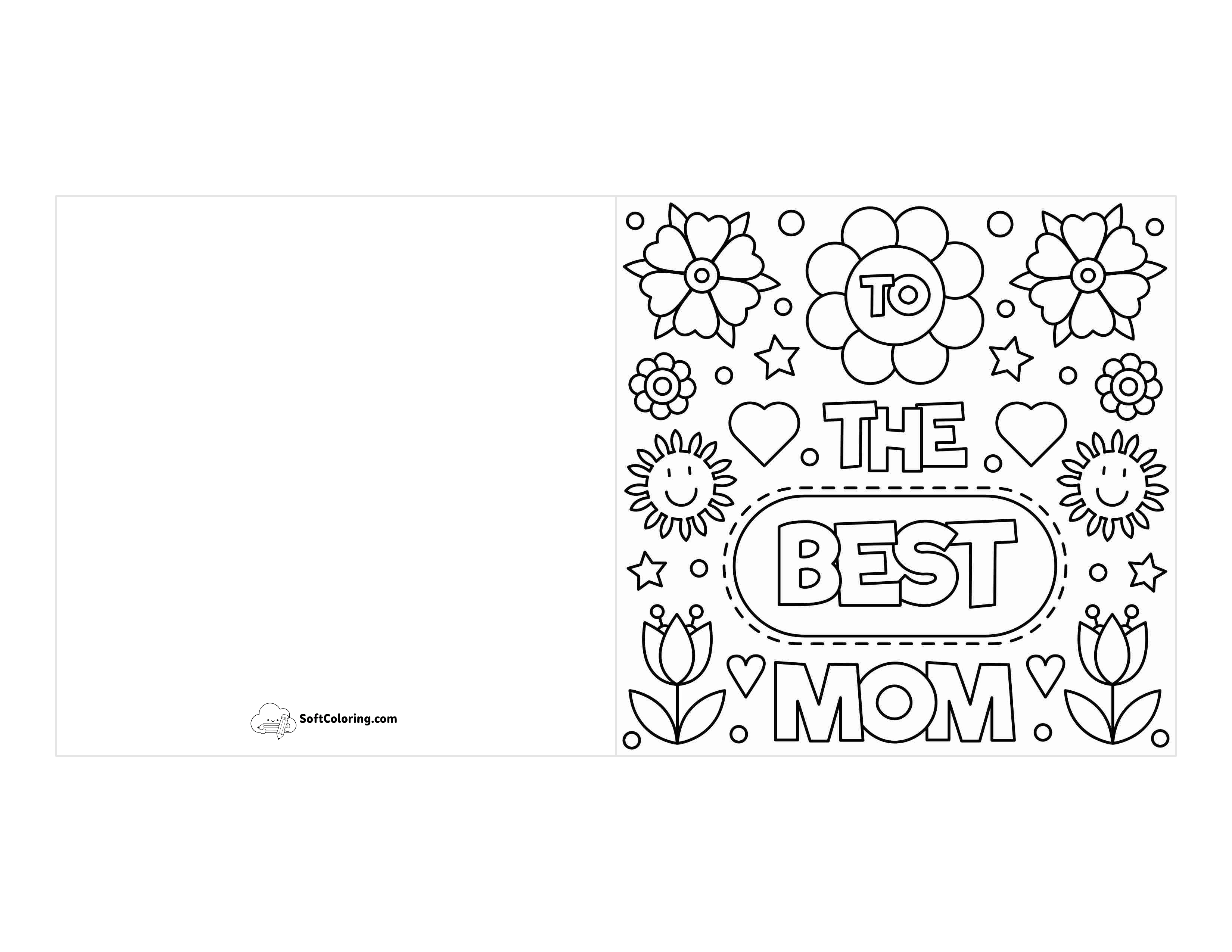 "To The Best Mom!" Card To Color