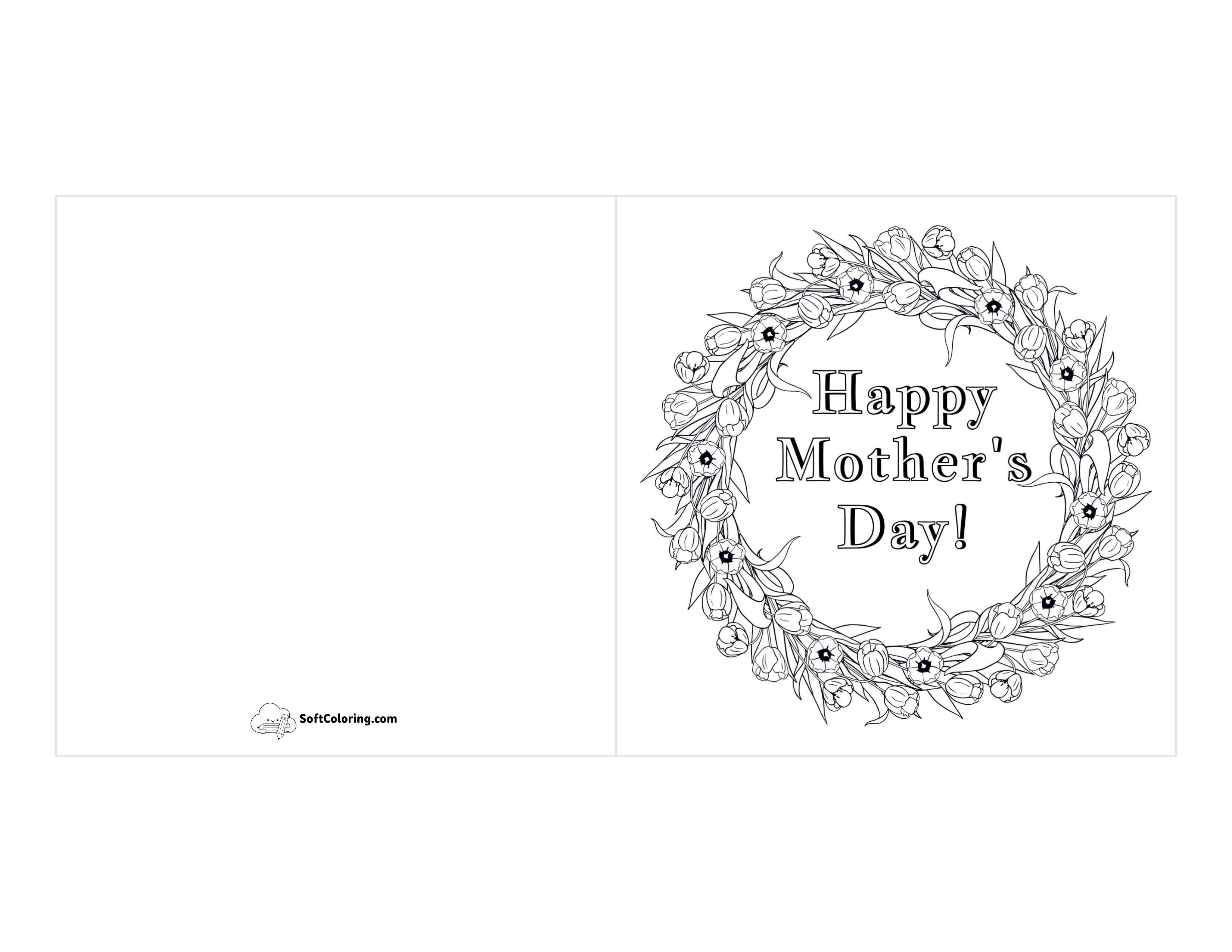 Spring Wreath Card For Mom