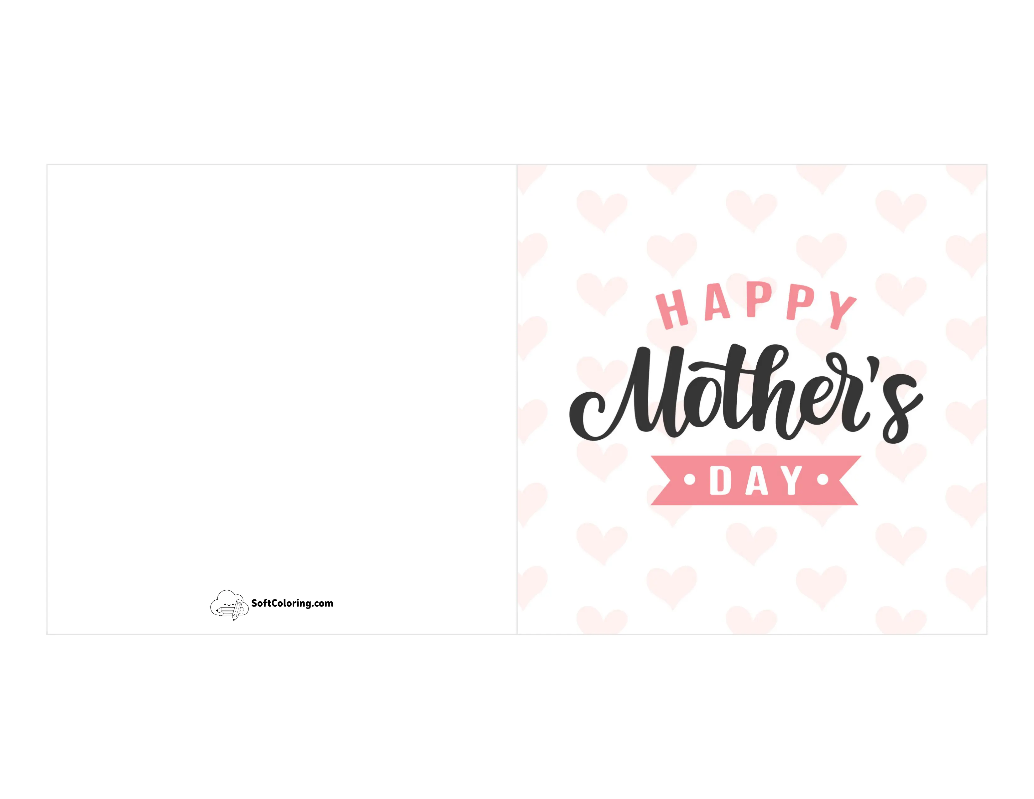 Free Printable Mother's Day Card With Hearts