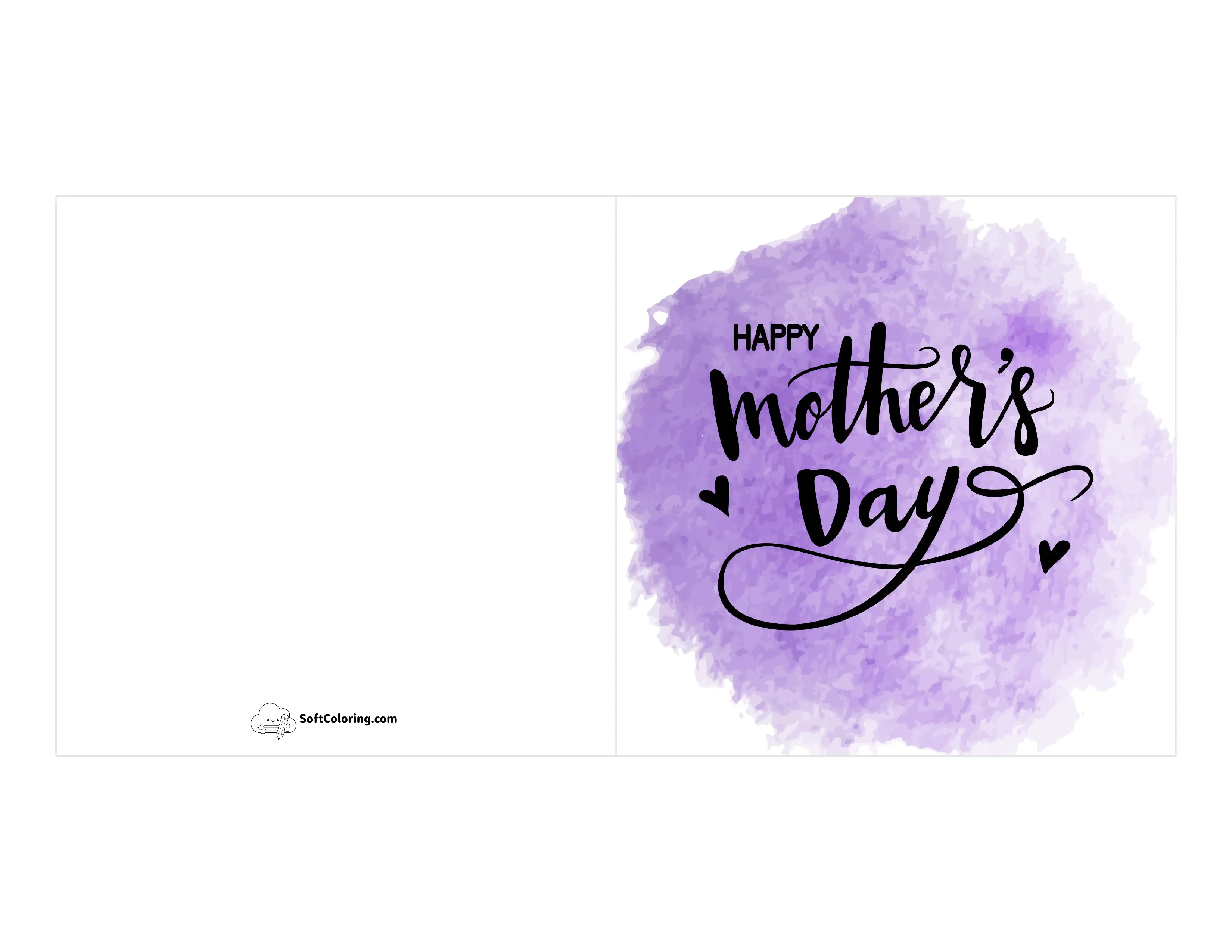 Purple Watercolor Card For Mom