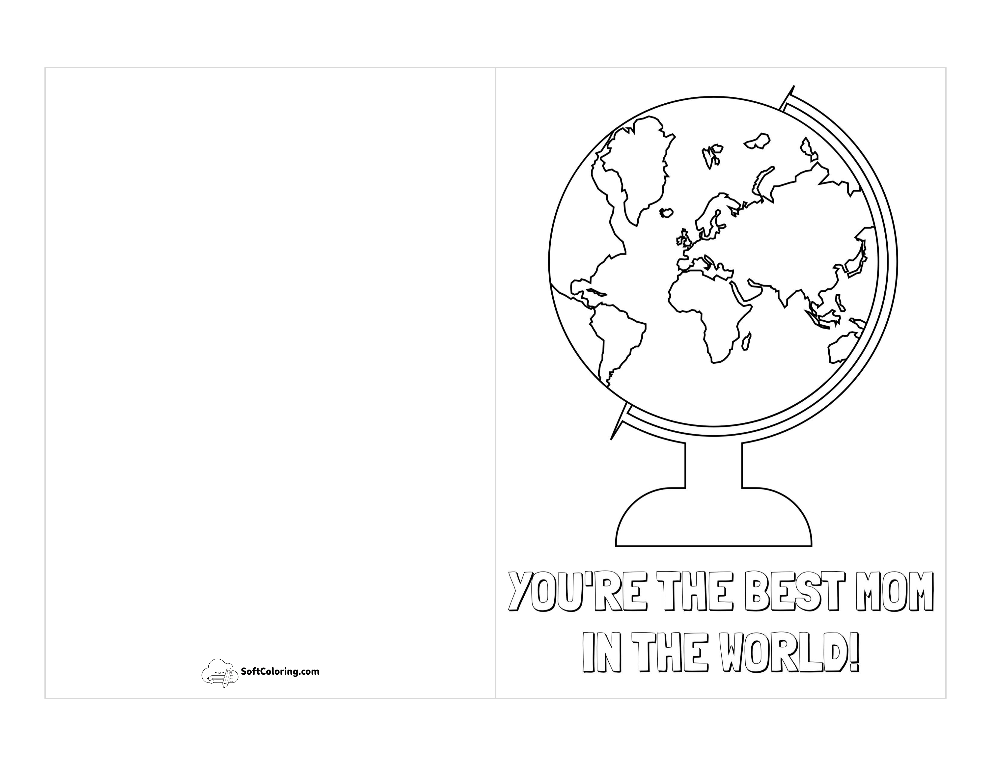 "Best Mom In The World!" Card Template