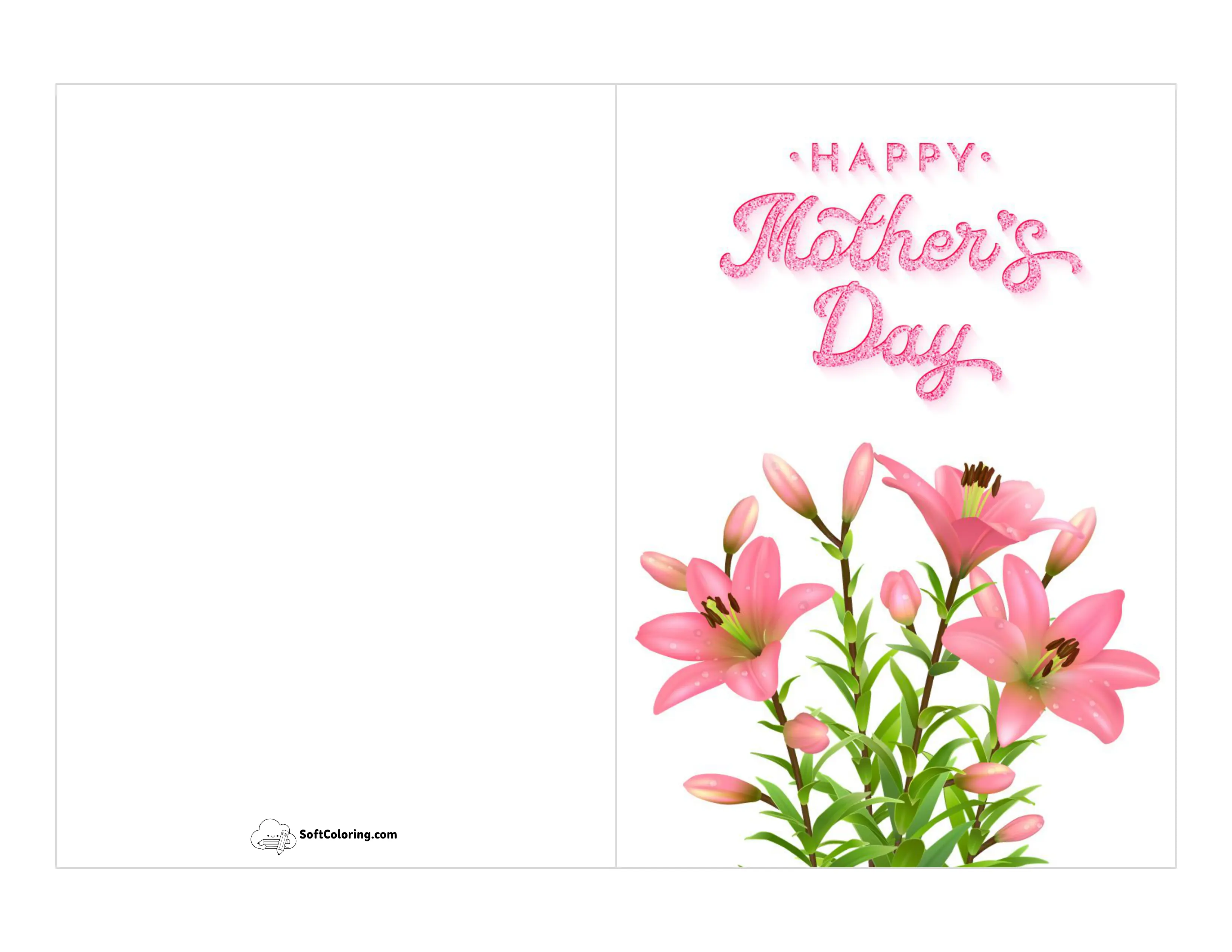 Lillies For Mom Printable Card