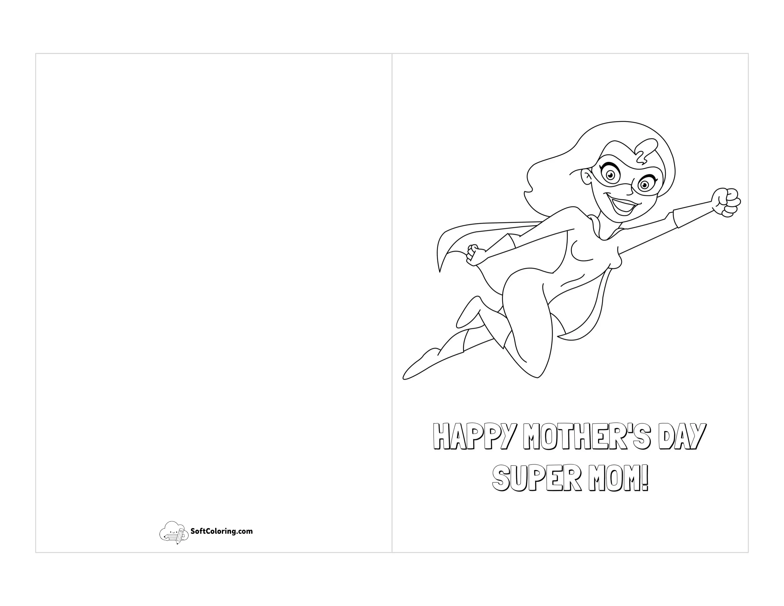 "Super Mom" Coloring Card