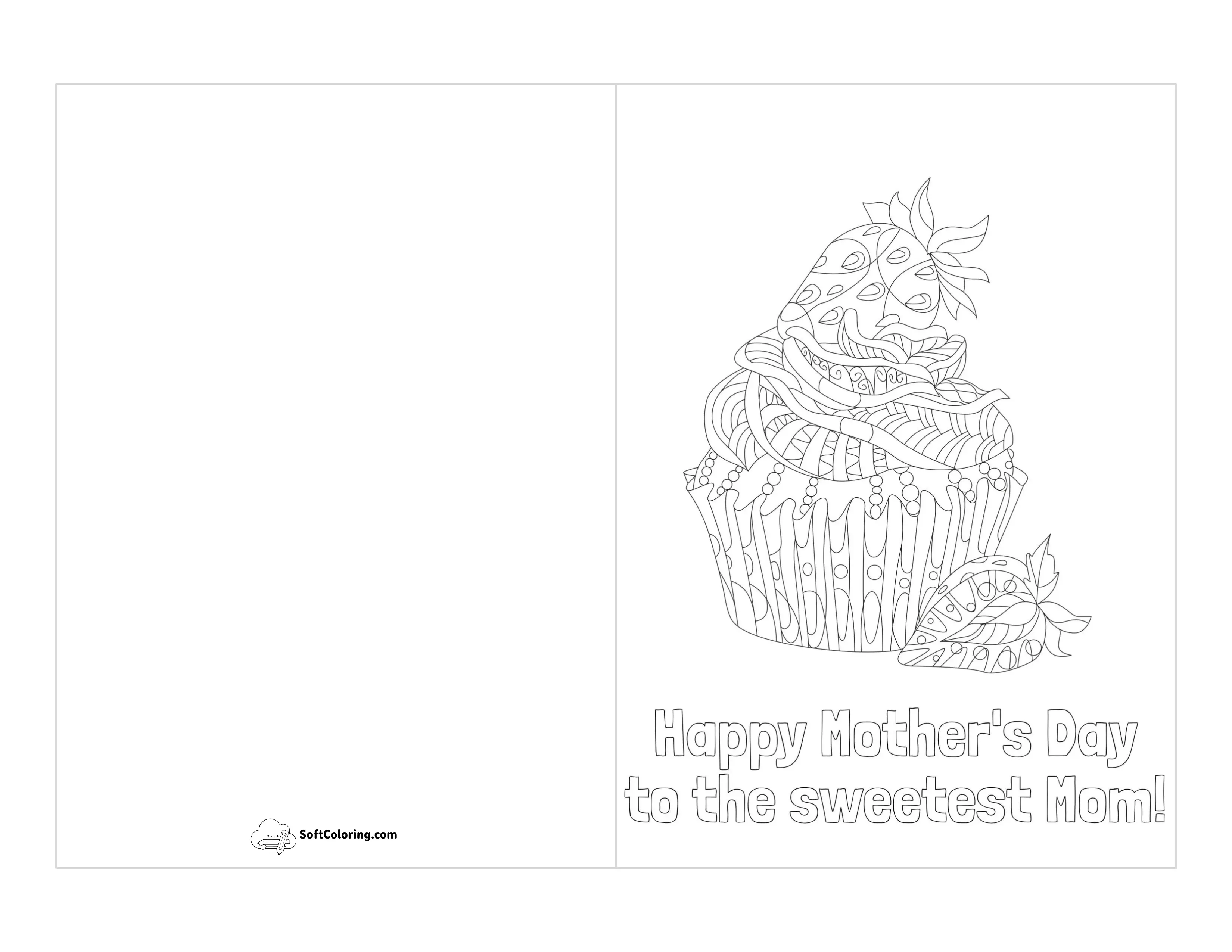 "Sweetest Mom" Coloring Card For Mom