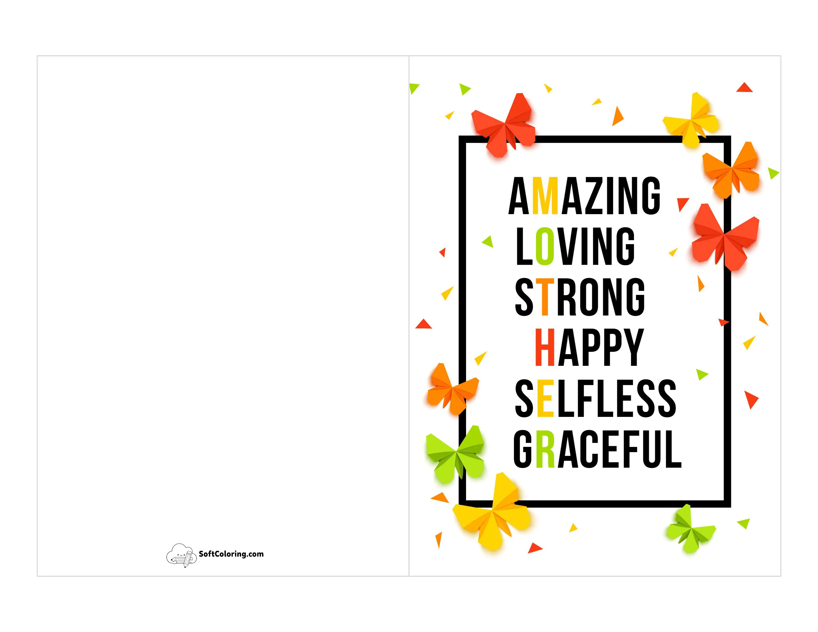 Printable Card With Poem For Mom