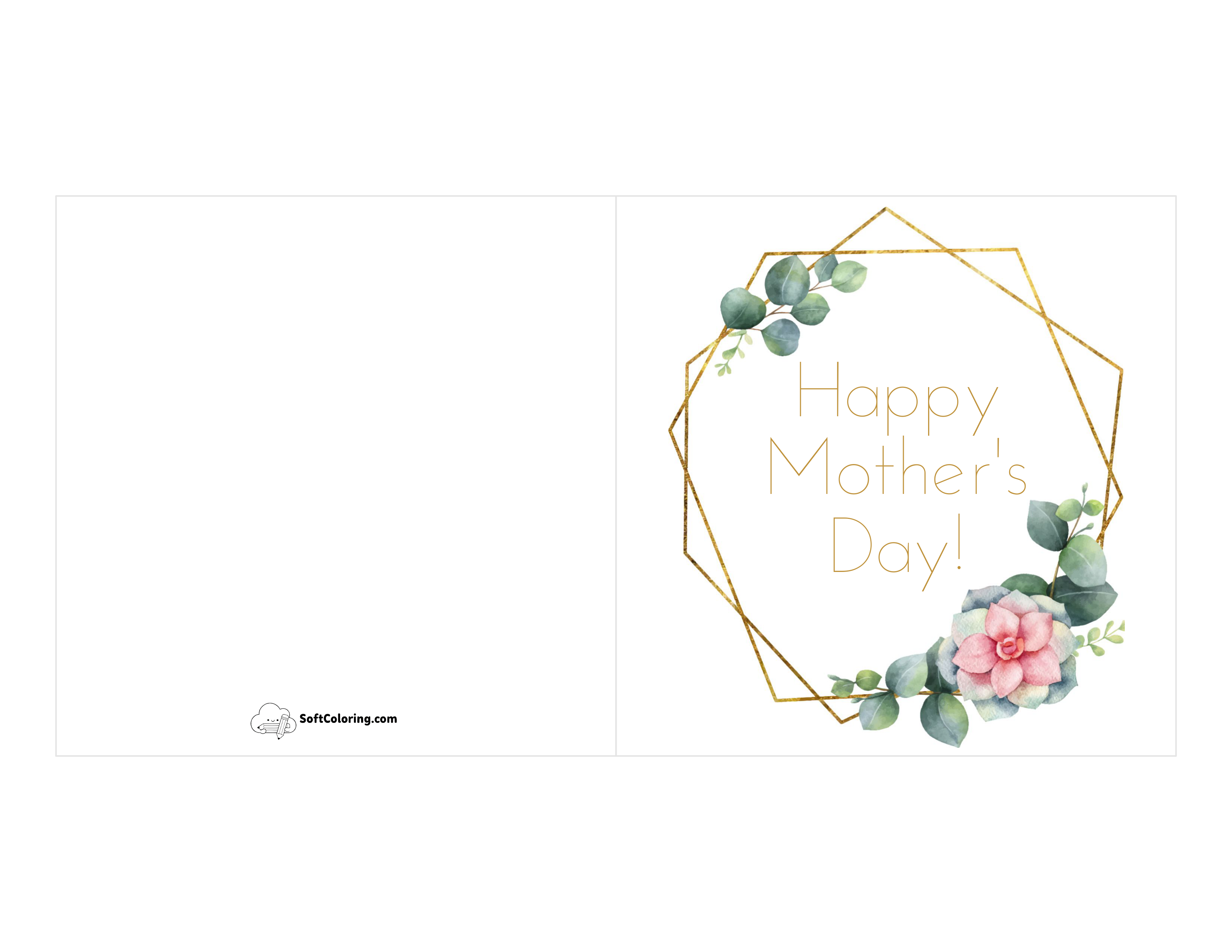 Geometric Wreath Card For Mom