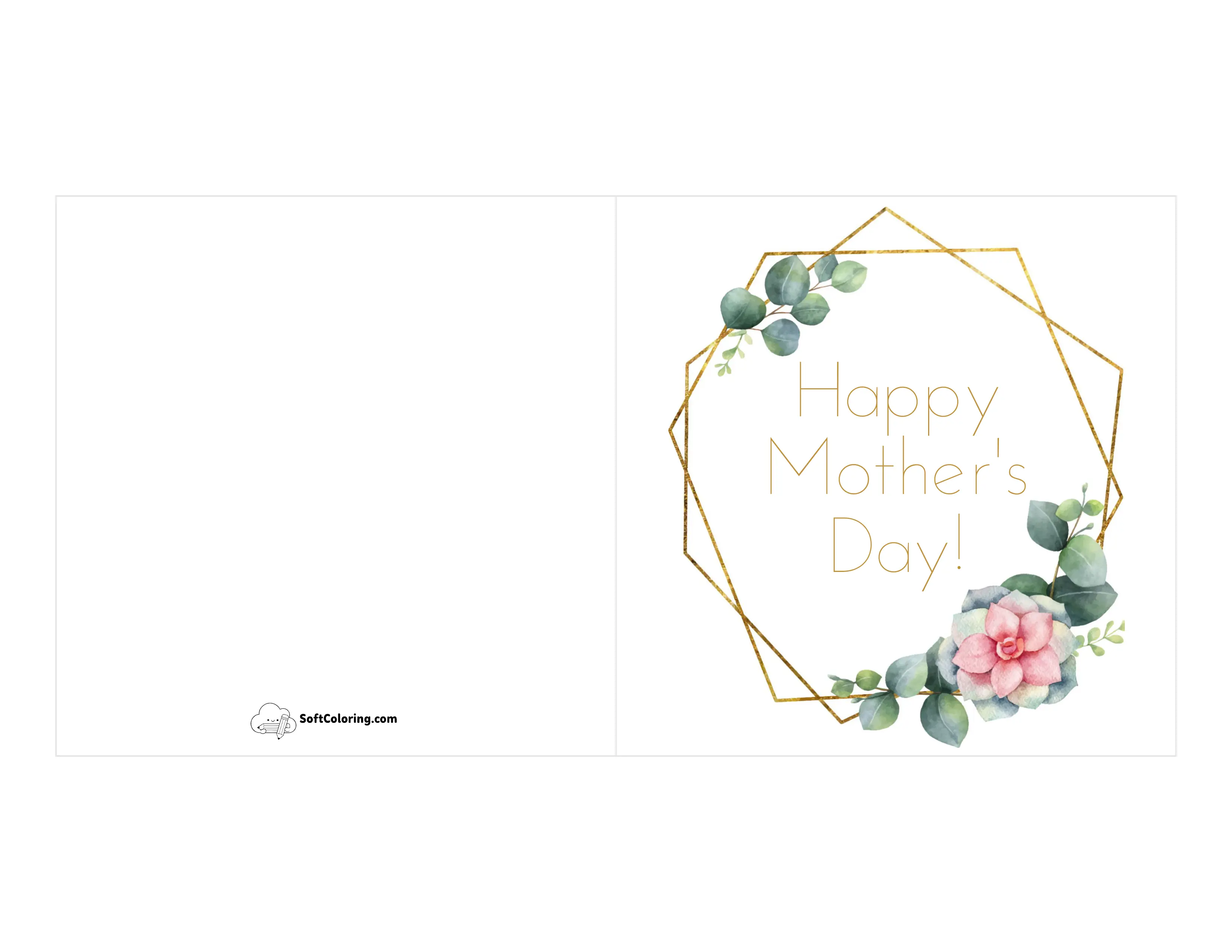 Geometric Wreath Card For Mom