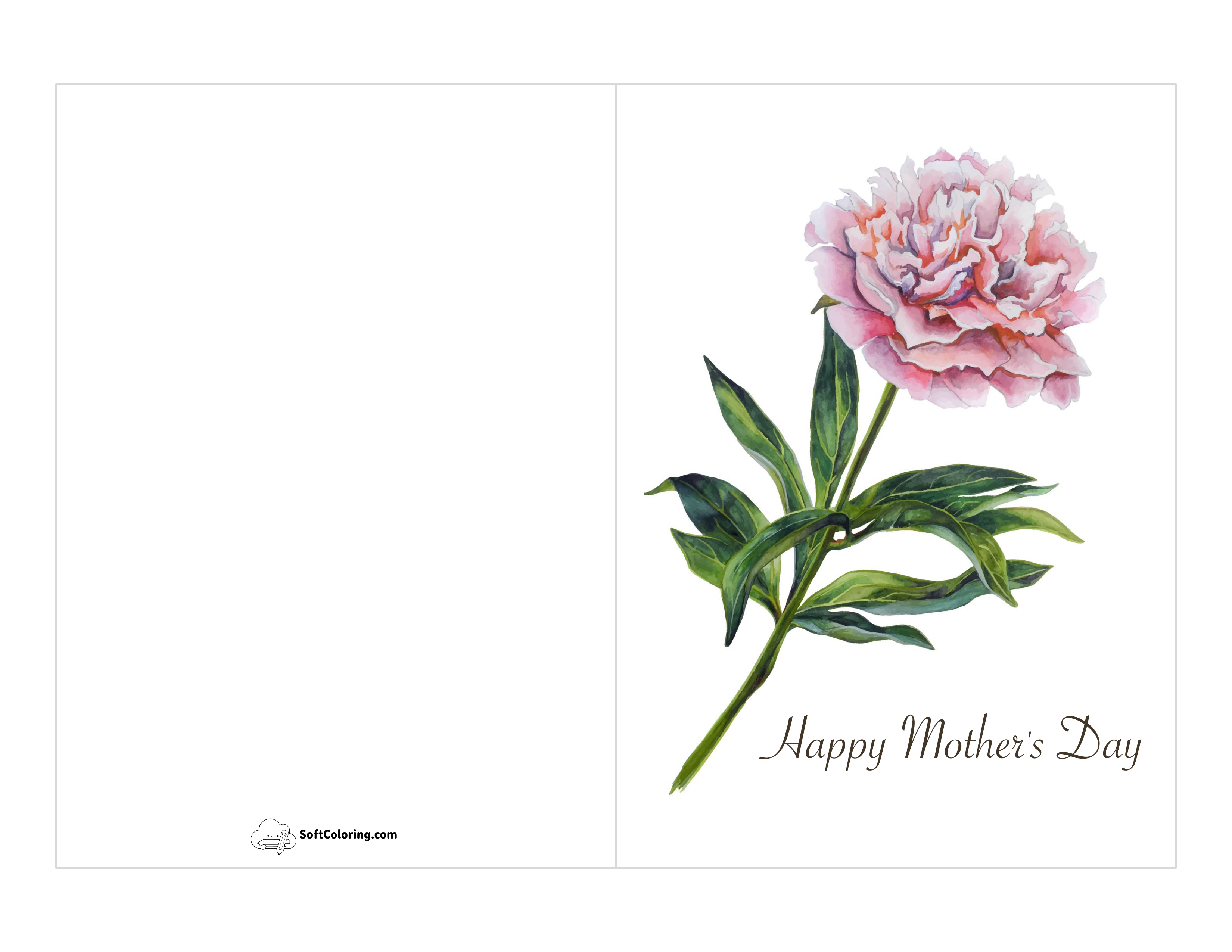 Watercolor Flower Card For Mom