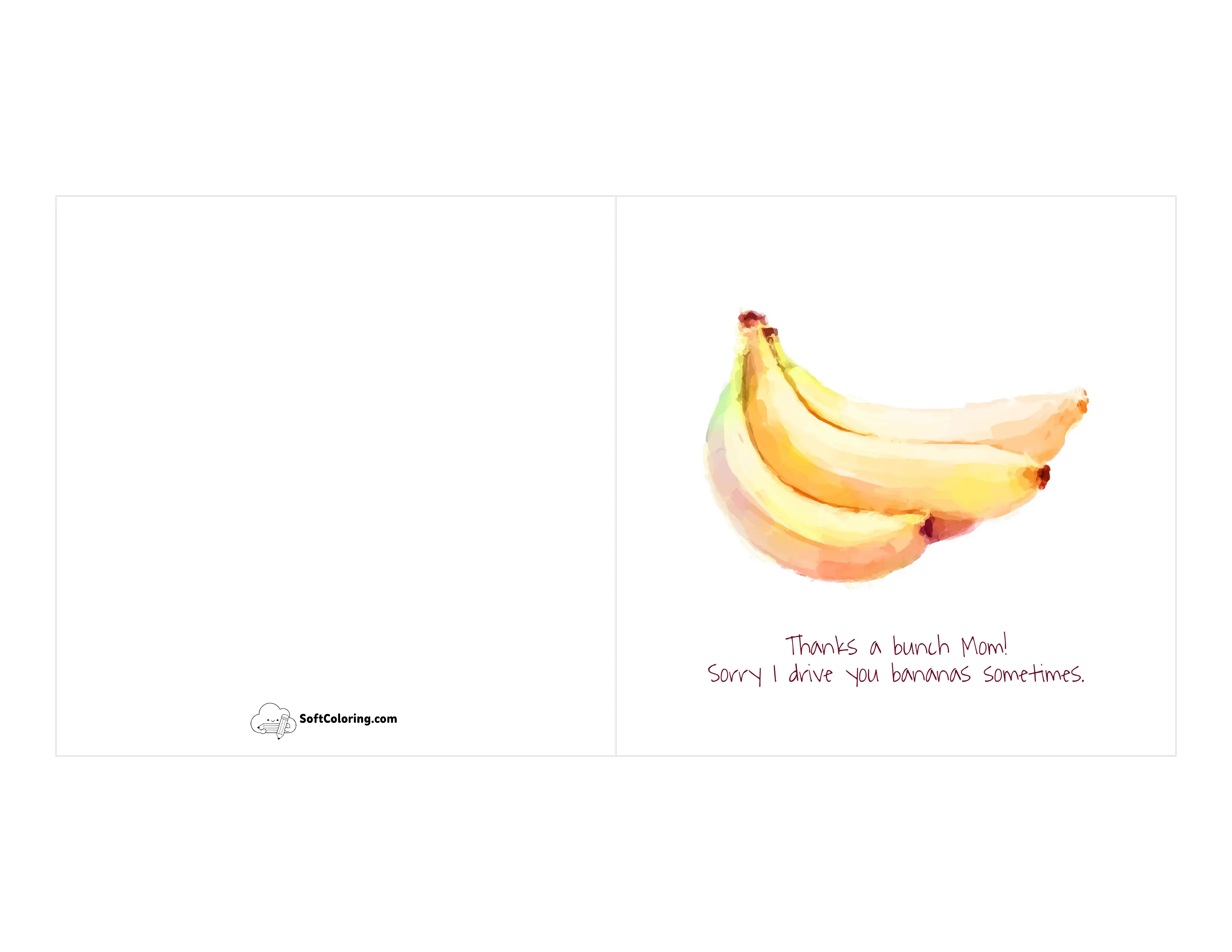 "Sorry I Drive You Bananas" Card For Mom