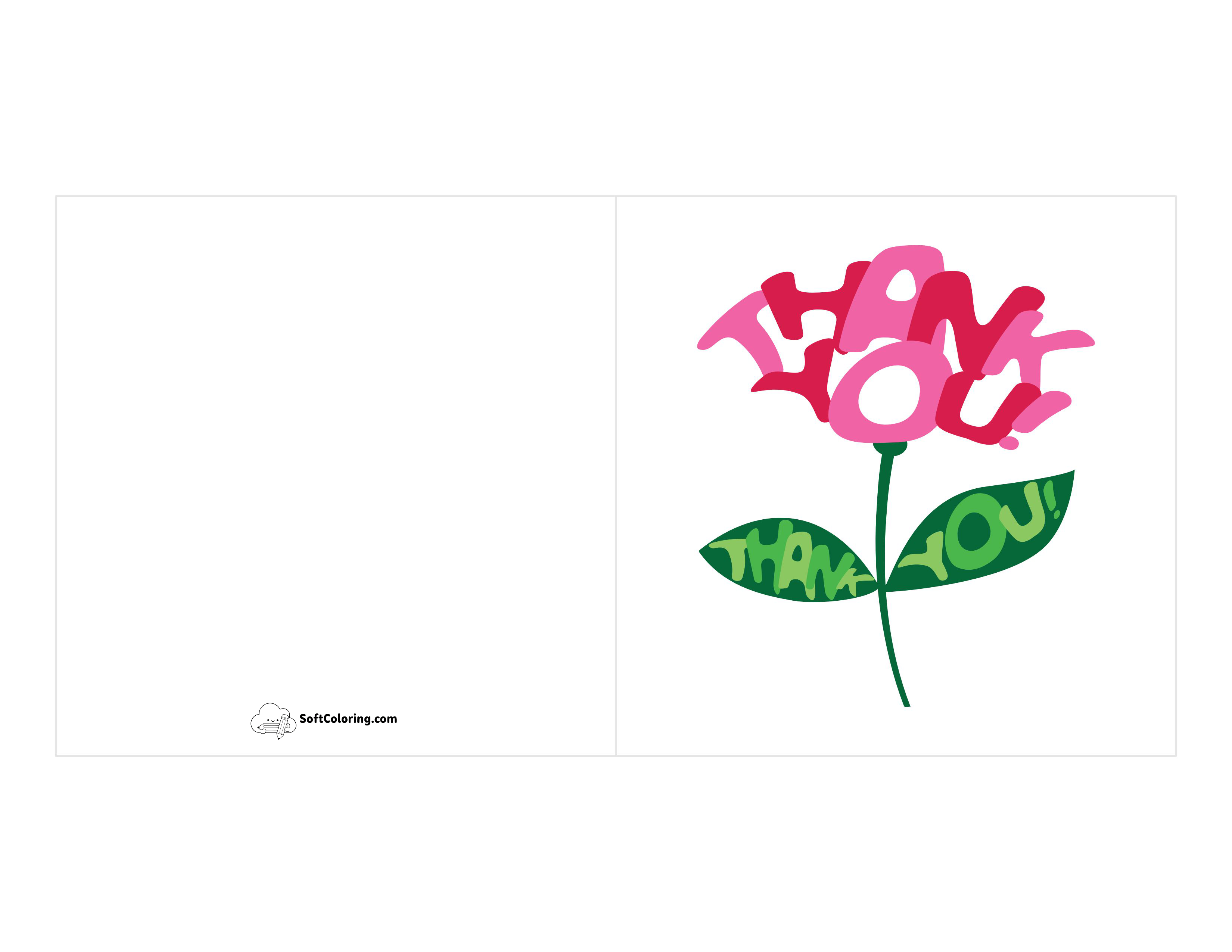 "Thank You" Word-Art Flower Card