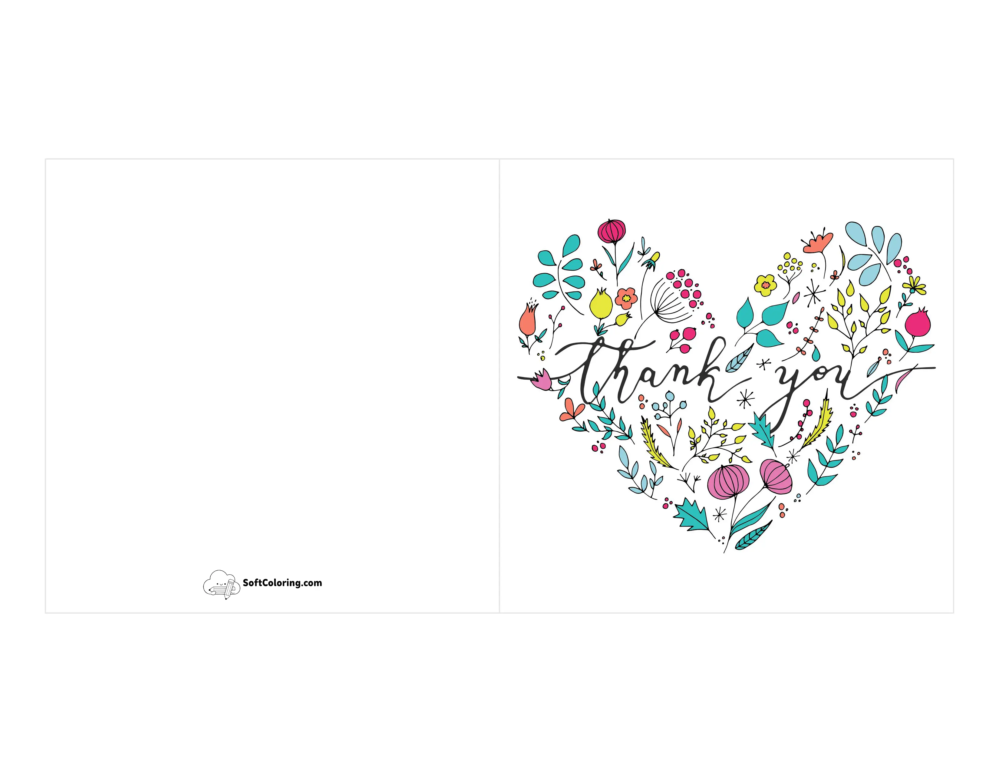 Flower Doodle Thank You Card