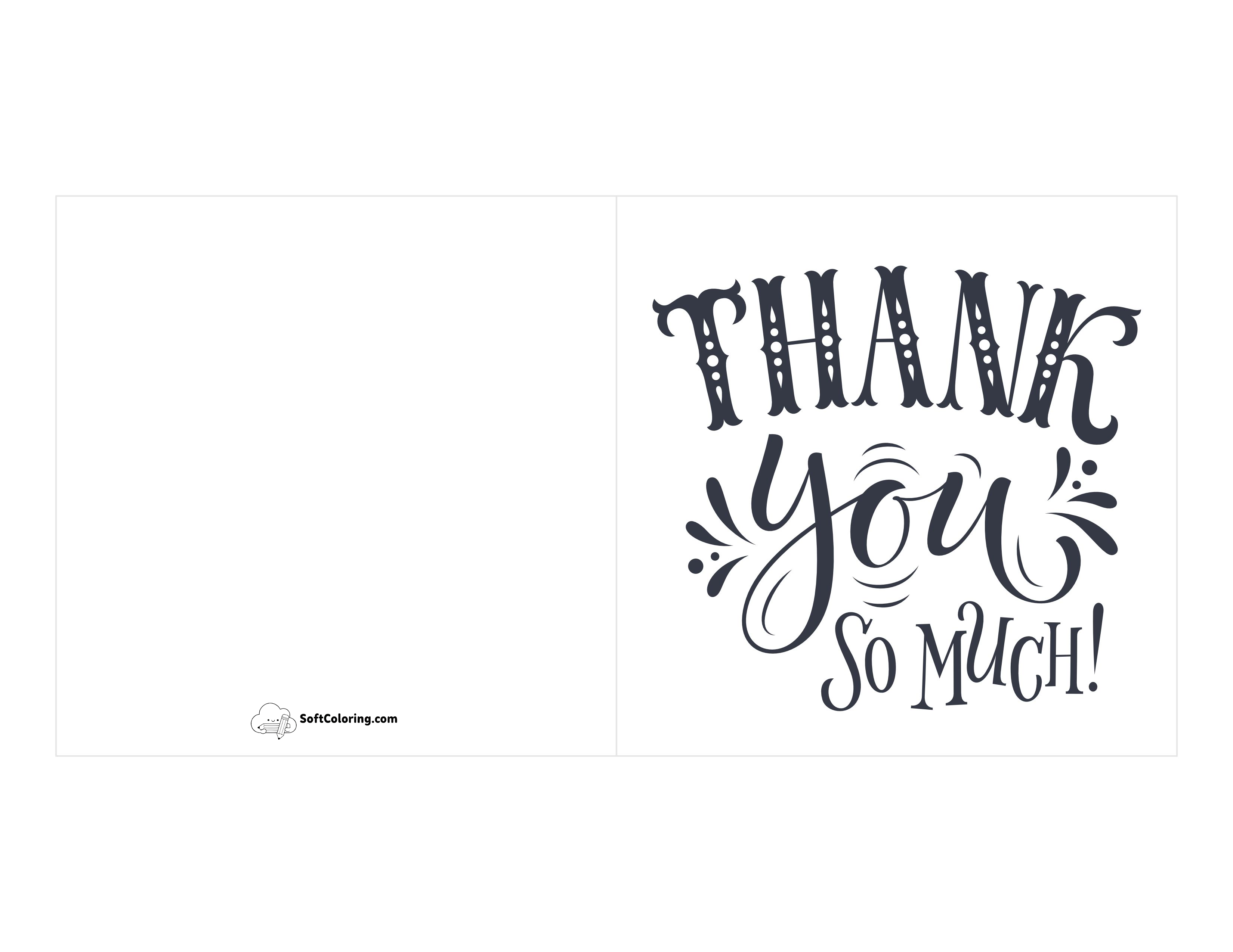 "Thank You So Much" Printable Card Template