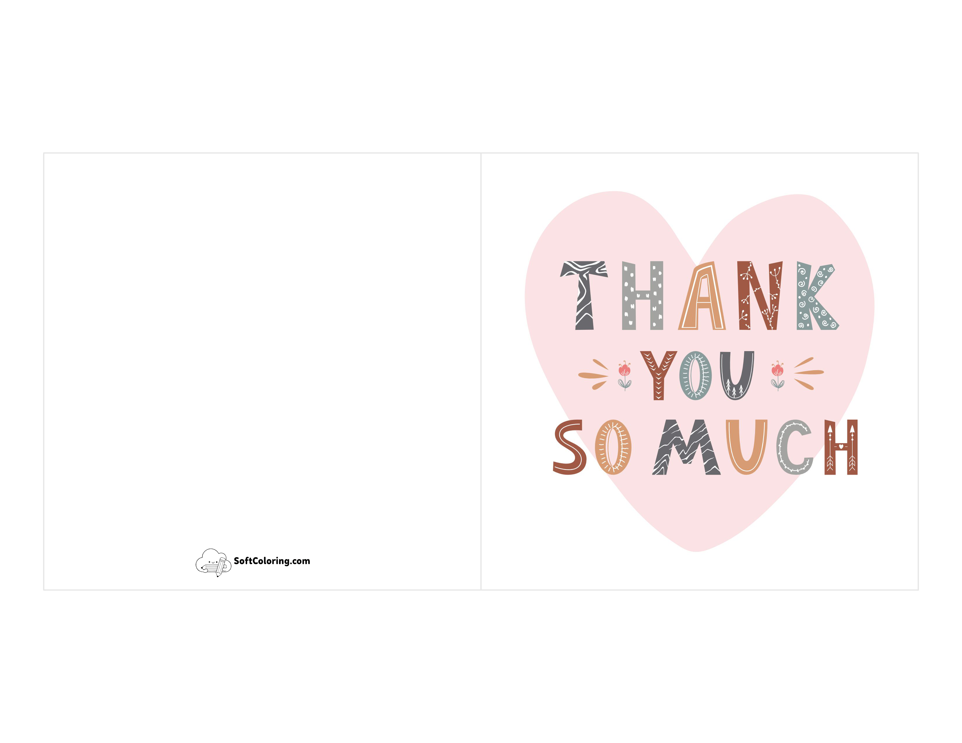 "Thank You So Much" Pink Heart Note Card