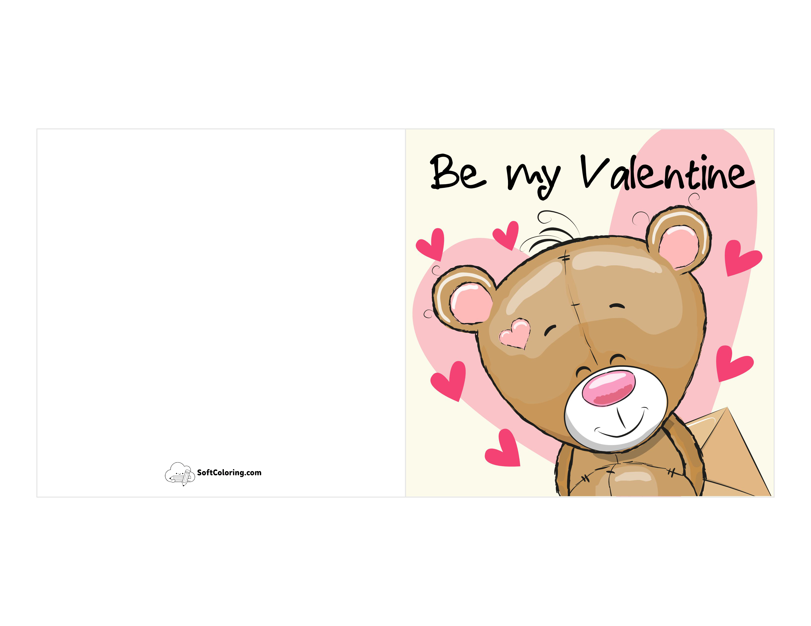 "Be My Valentine" Cute Bear Card