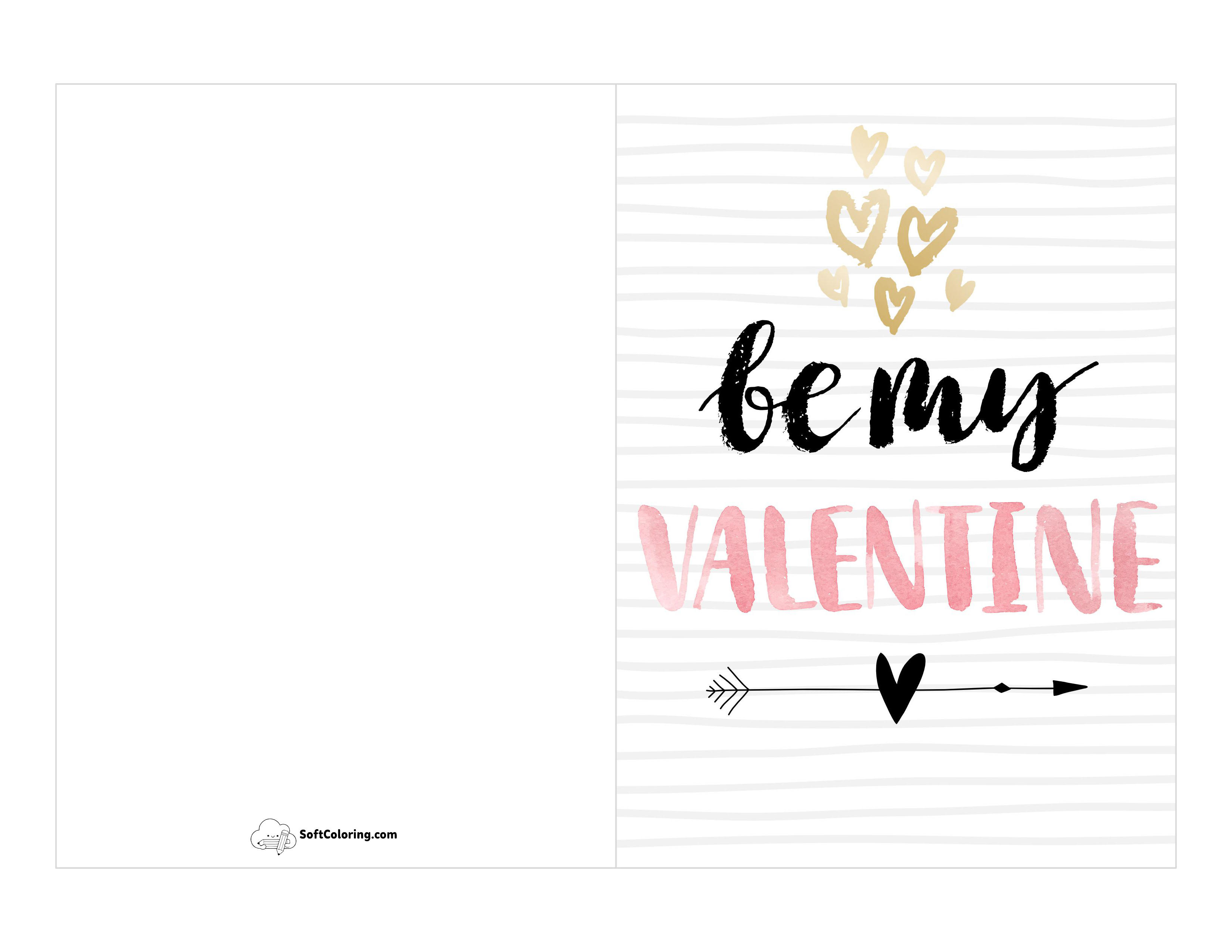 "Be My Valentine" Printable Card