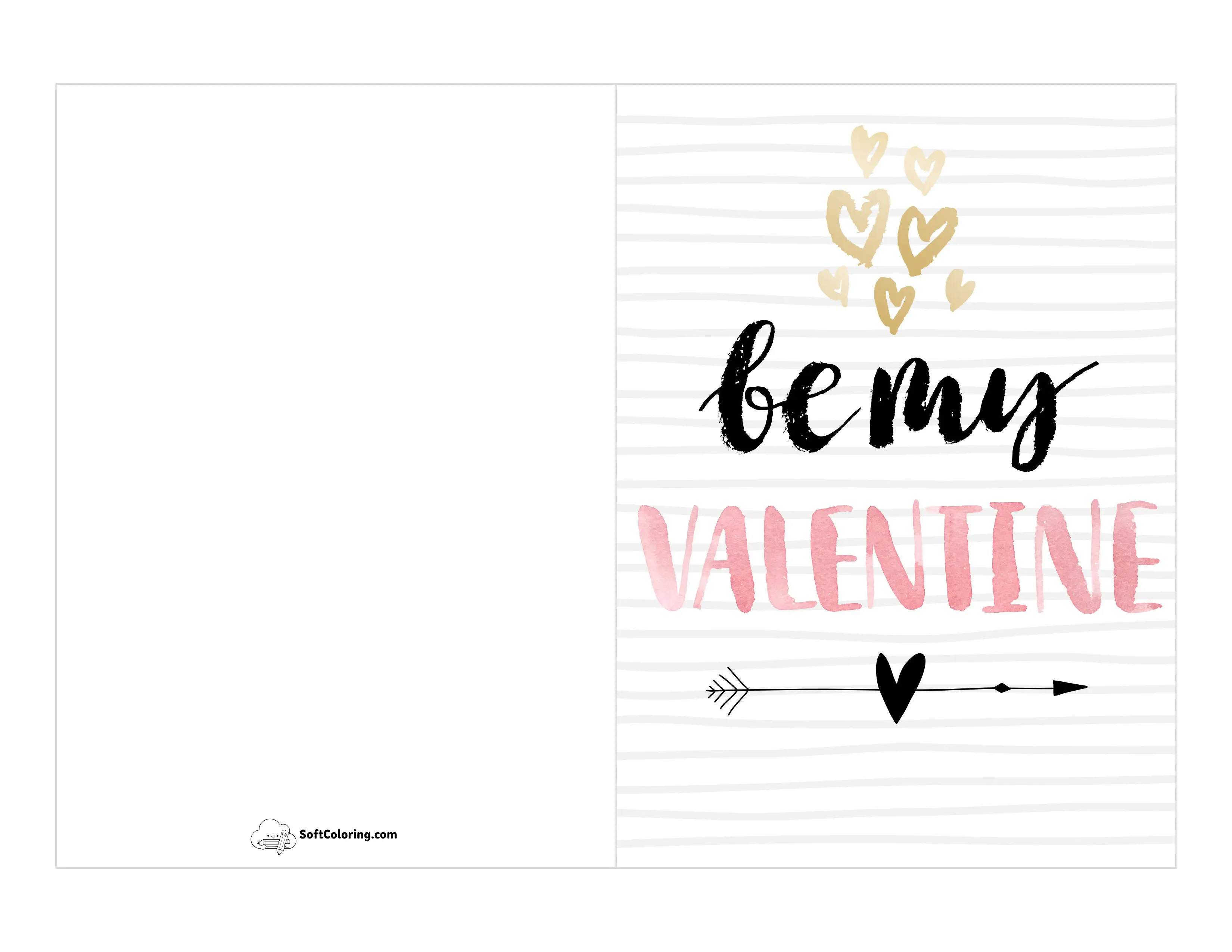 "Be My Valentine" Printable Card