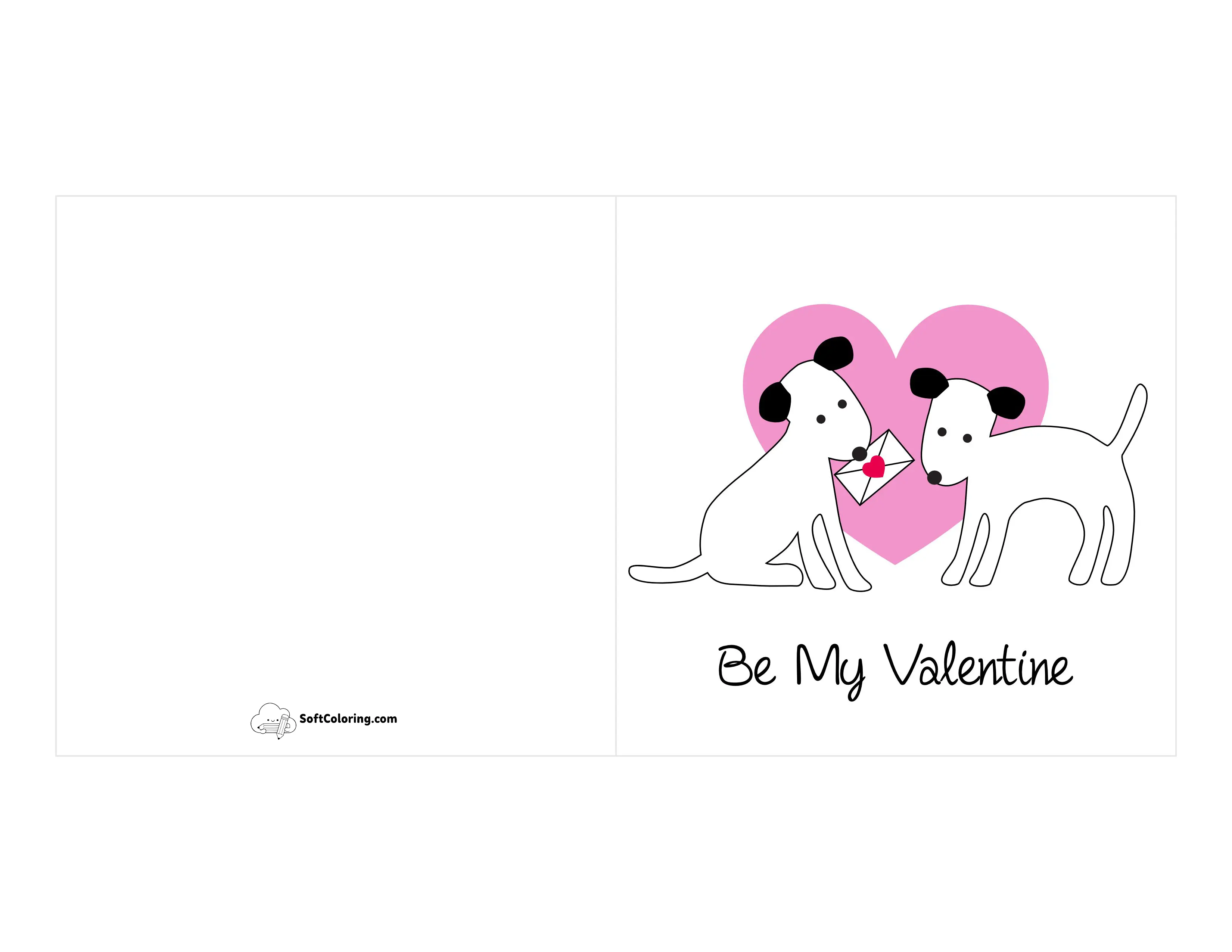 "Be My Valentine" Cute Puppy Dogs Card