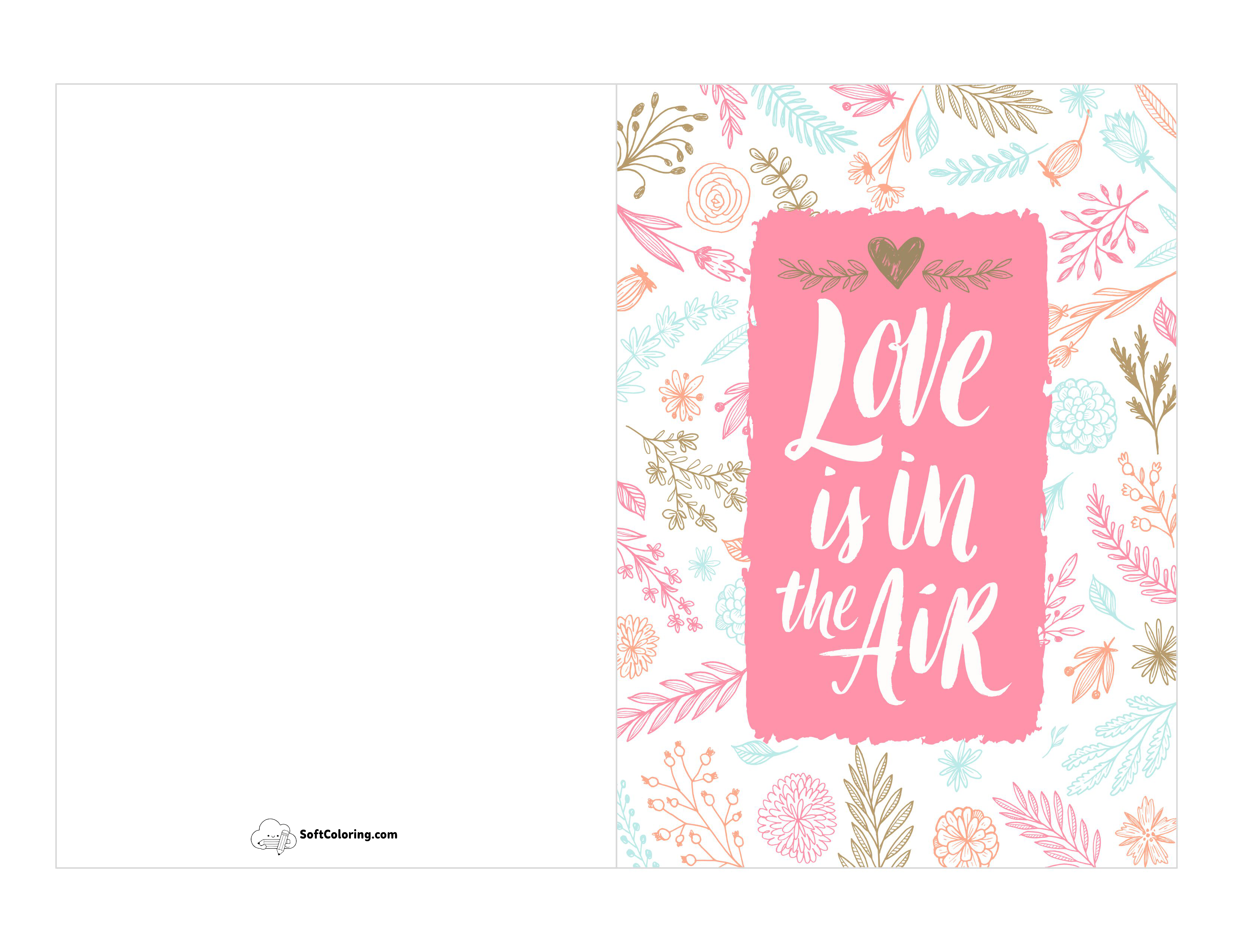 "Love Is In The Air" Floral Card Template