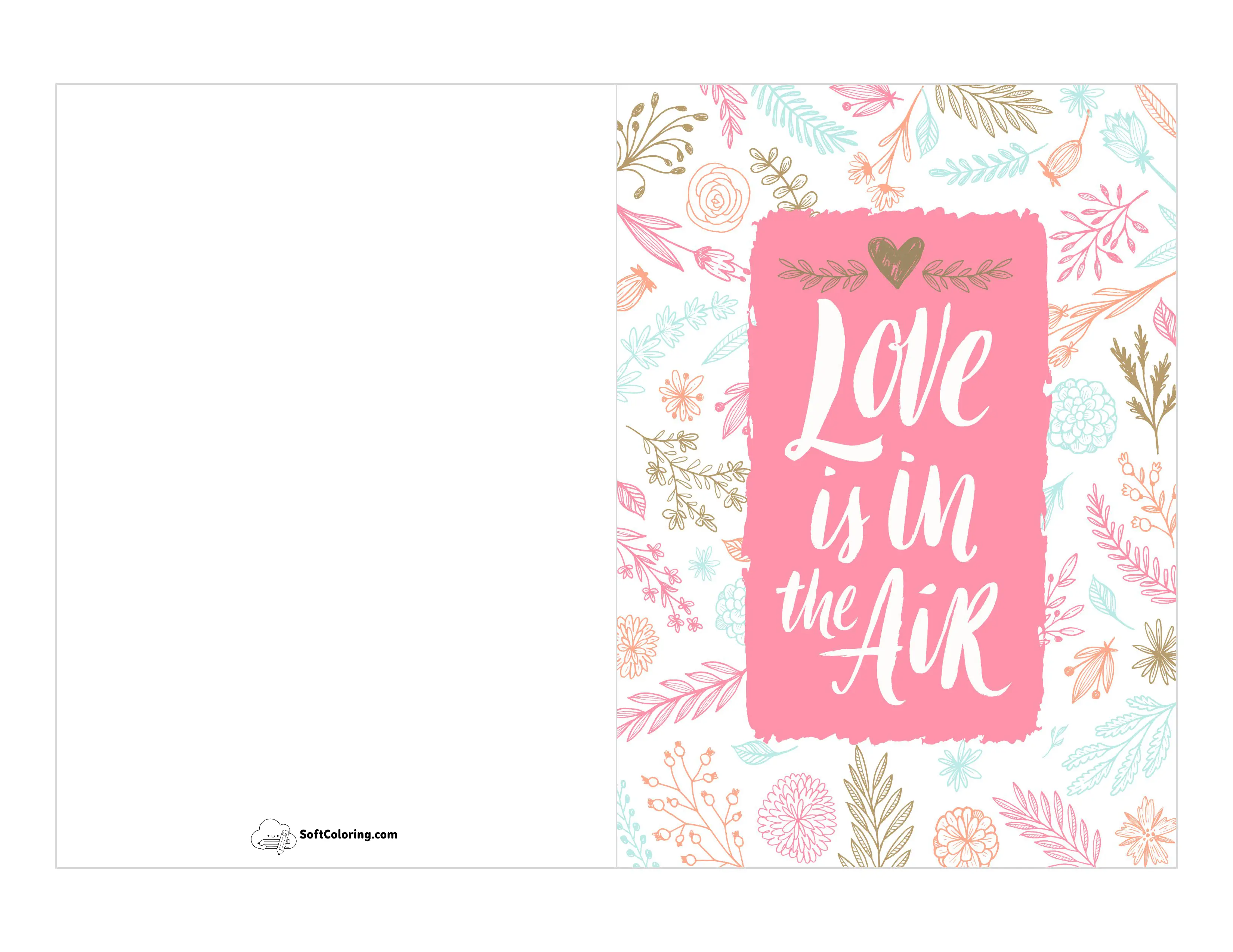 "Love Is In The Air" Floral Card Template